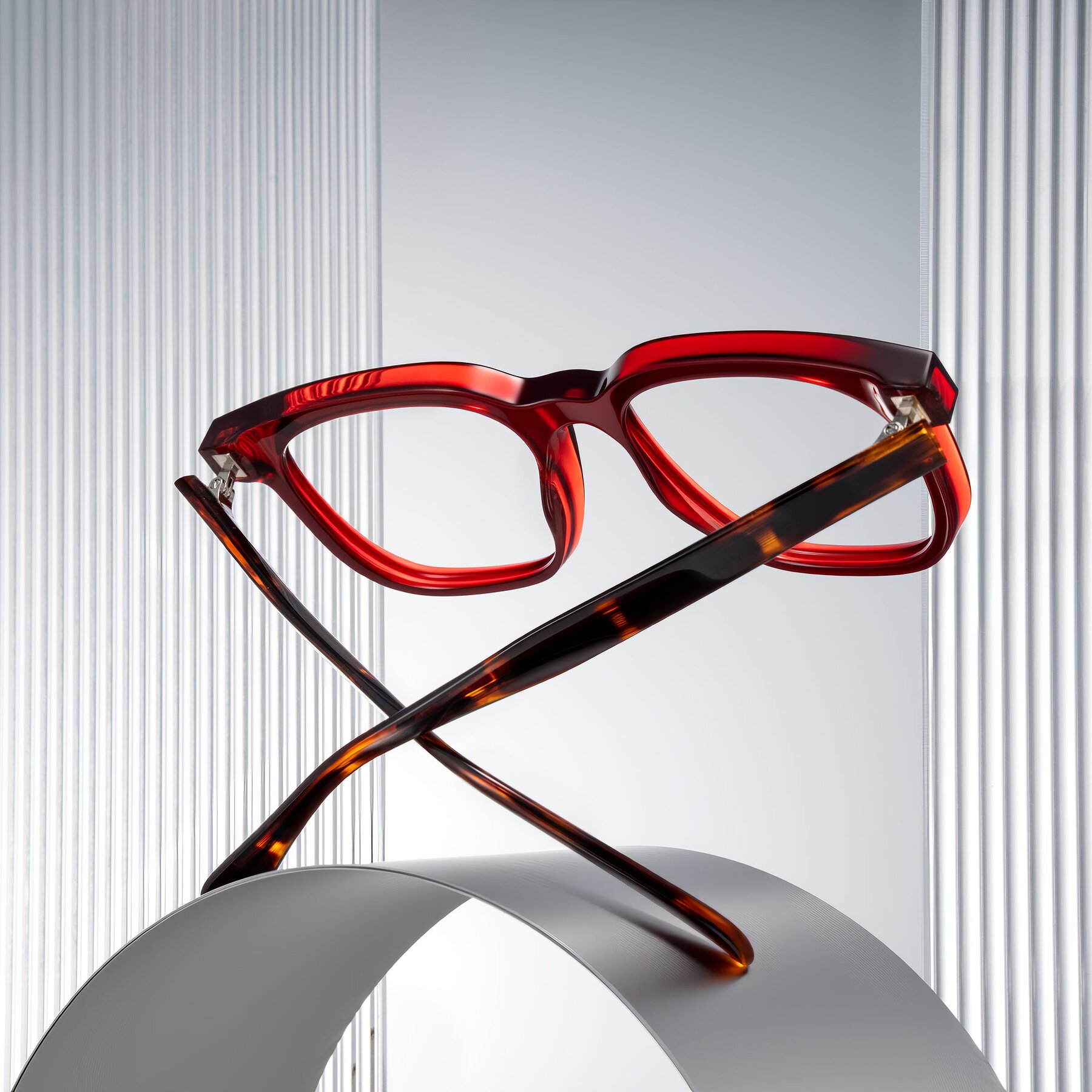 Lifestyle photography #2 of Mysterious in Wine/Tortoise with Clear Eyeglass Lenses