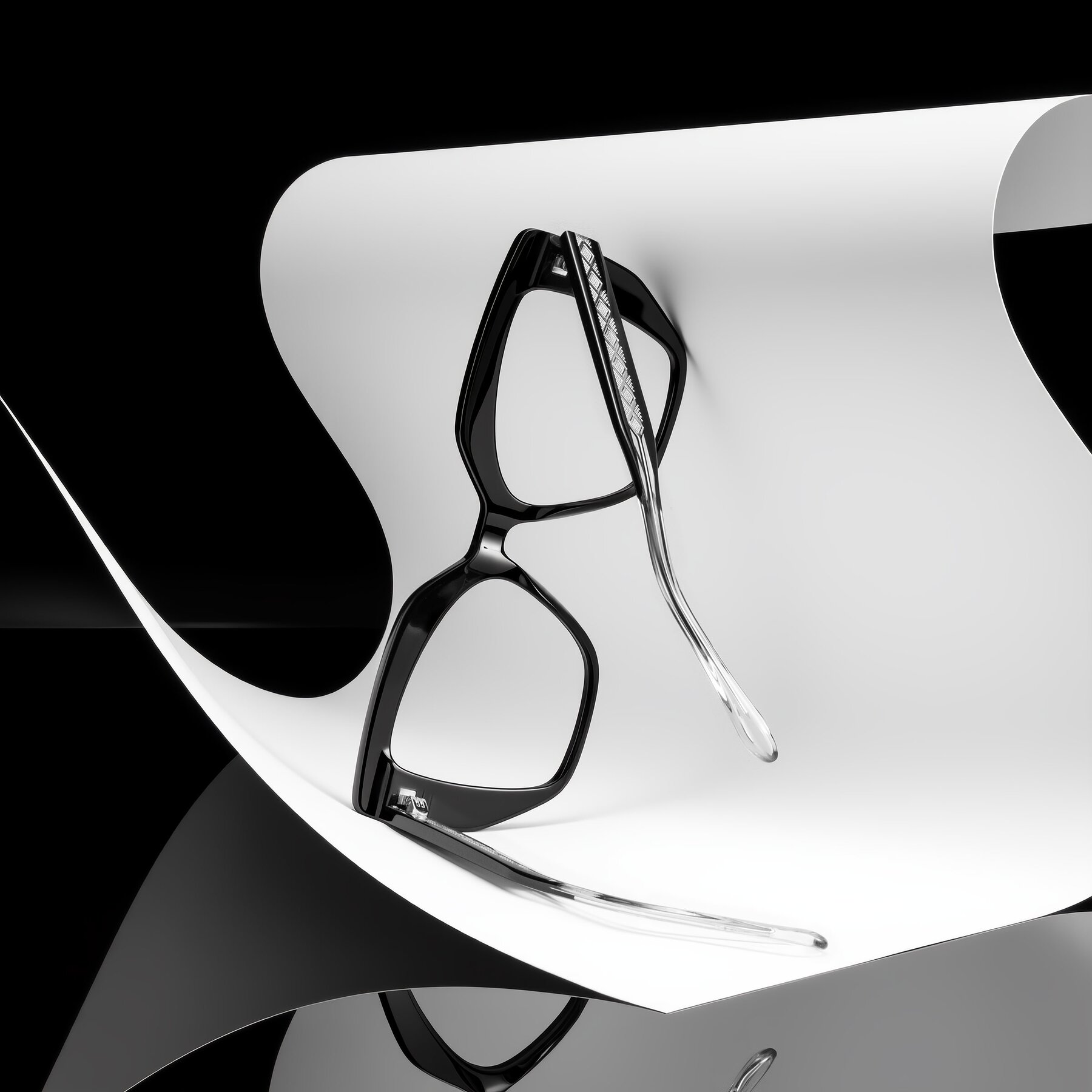 Women's lifestyle photography #1 of Arctic in Black with Clear Eyeglass Lenses