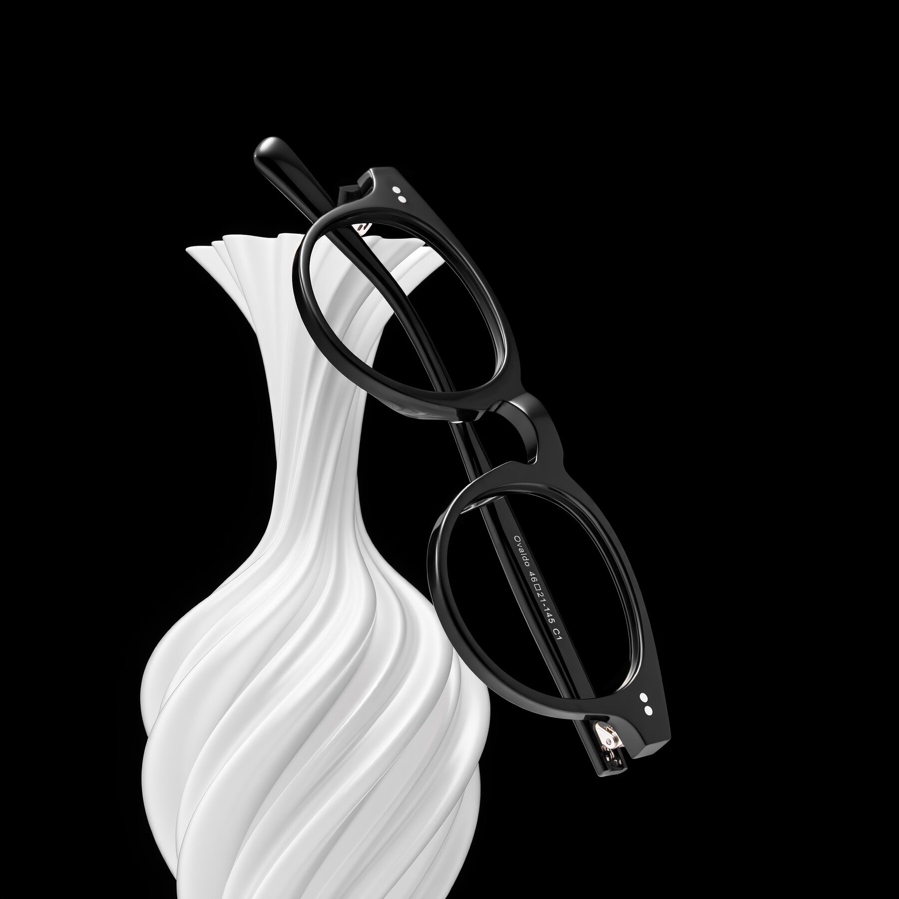 Lifestyle photography #2 of Ovaldo in Black with Clear Blue Light Blocking Lenses