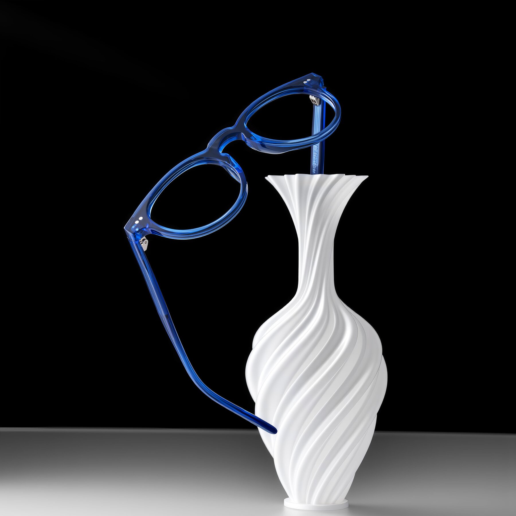 Lifestyle photography #2 of Ovaldo in Blue with Clear Reading Eyeglass Lenses