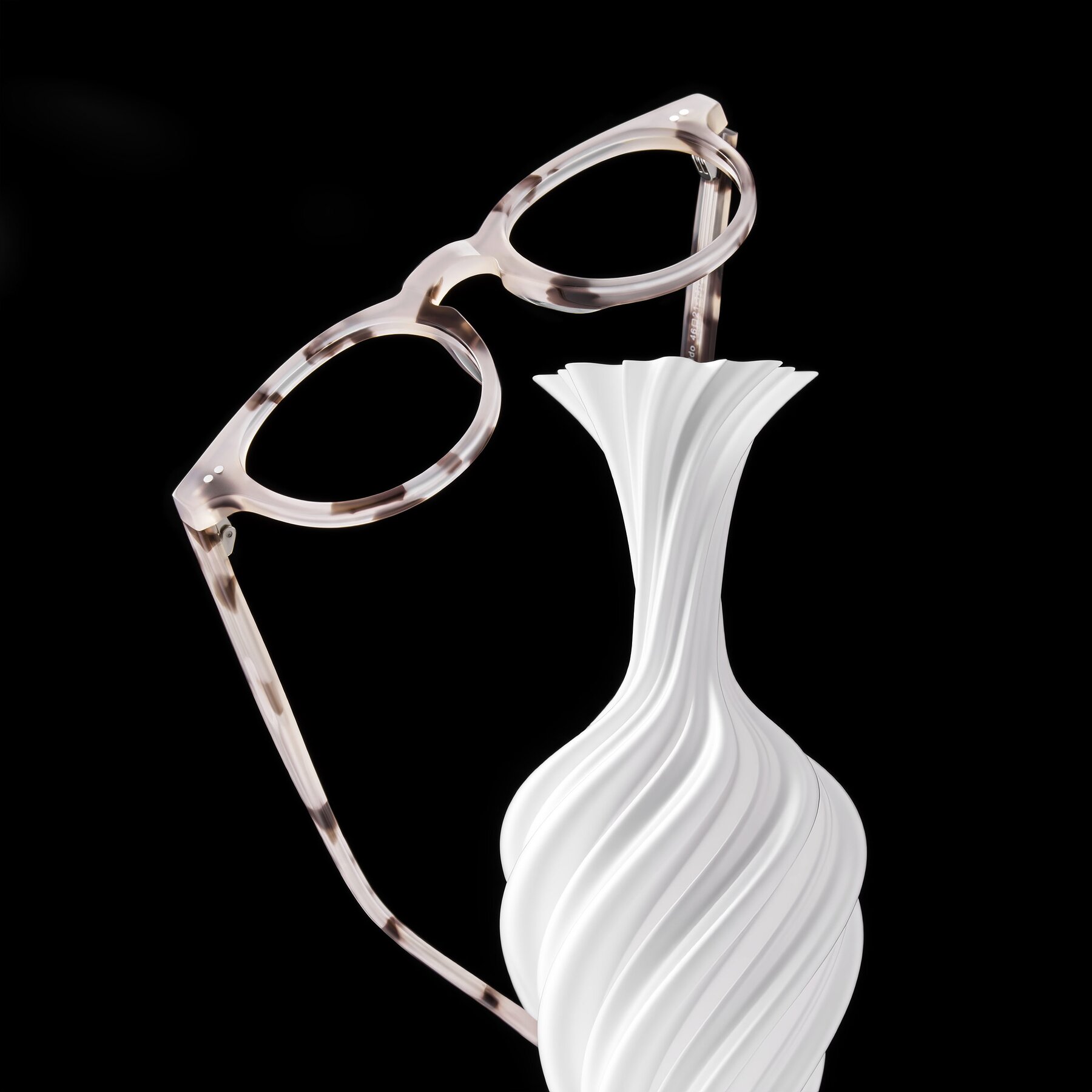 Lifestyle photography #2 of Ovaldo in Ivory Tortoise with Clear Blue Light Blocking Lenses