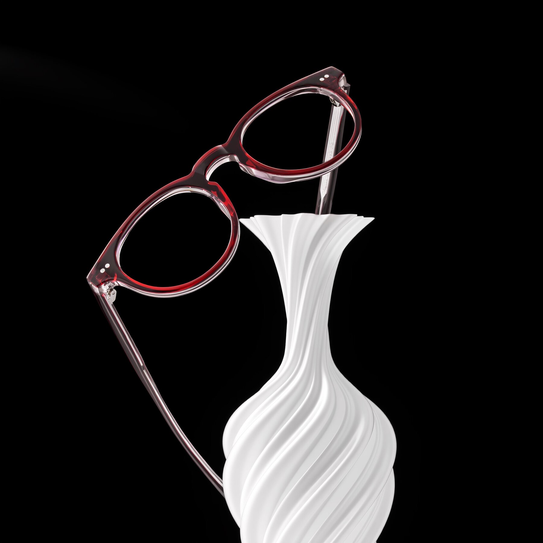 Lifestyle photography #2 of Ovaldo in Wine/Clear with Clear Eyeglass Lenses