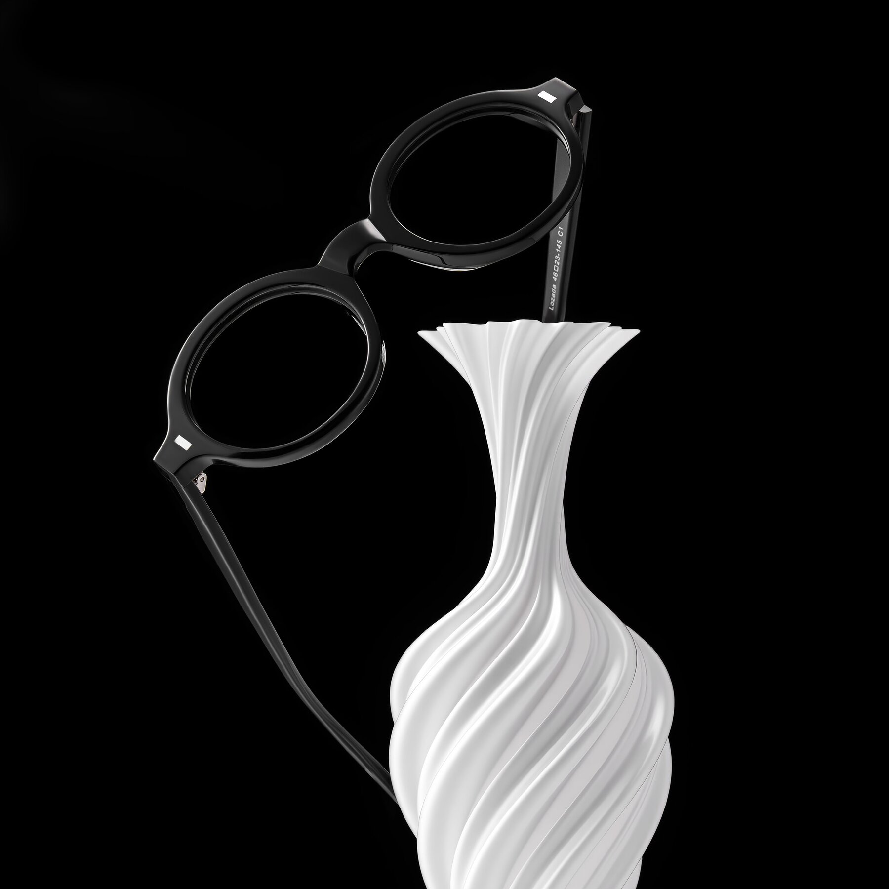 Lifestyle photography #1 of Lozada in Black with Clear Eyeglass Lenses
