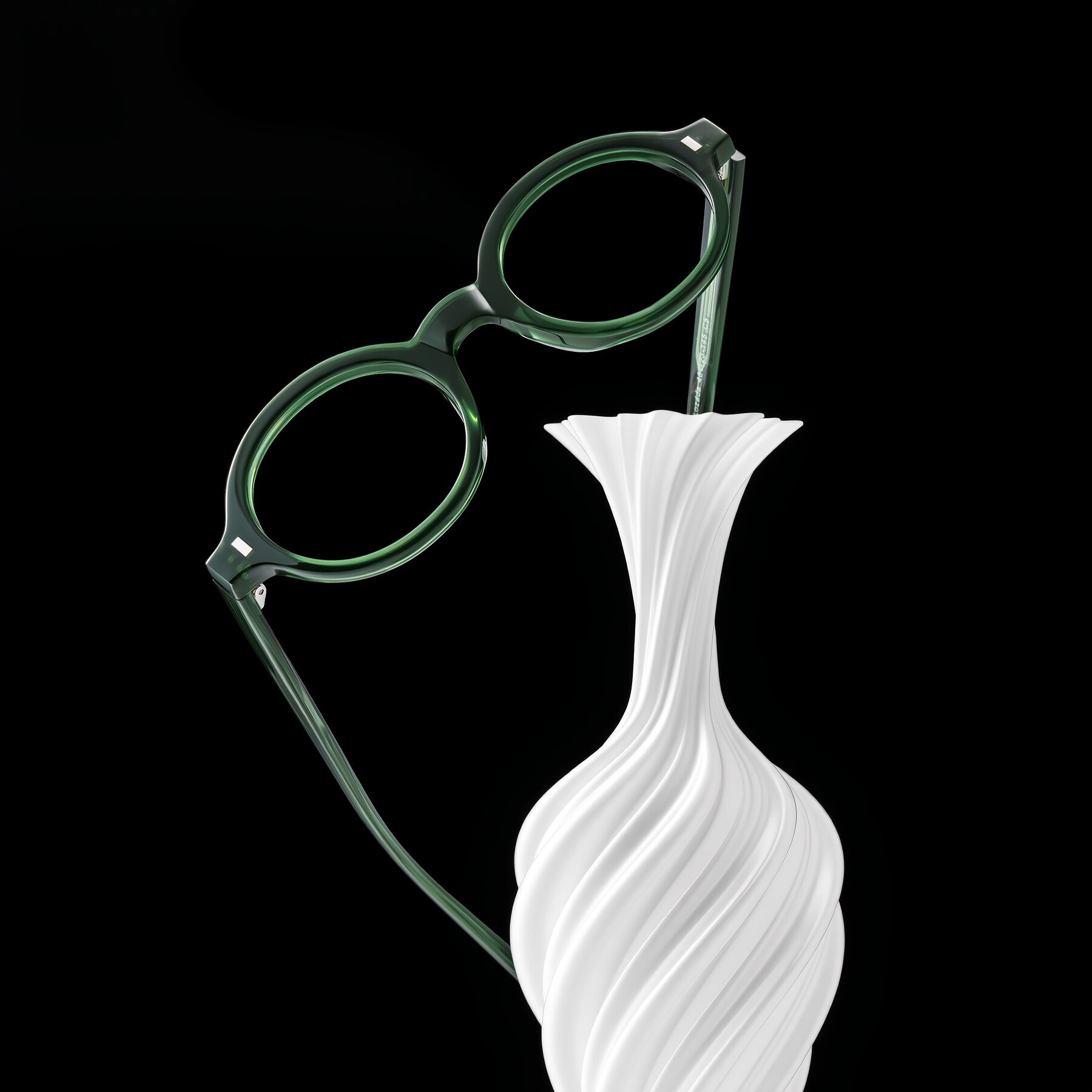 Lifestyle photography #2 of Lozada in Jade Green with Clear Eyeglass Lenses
