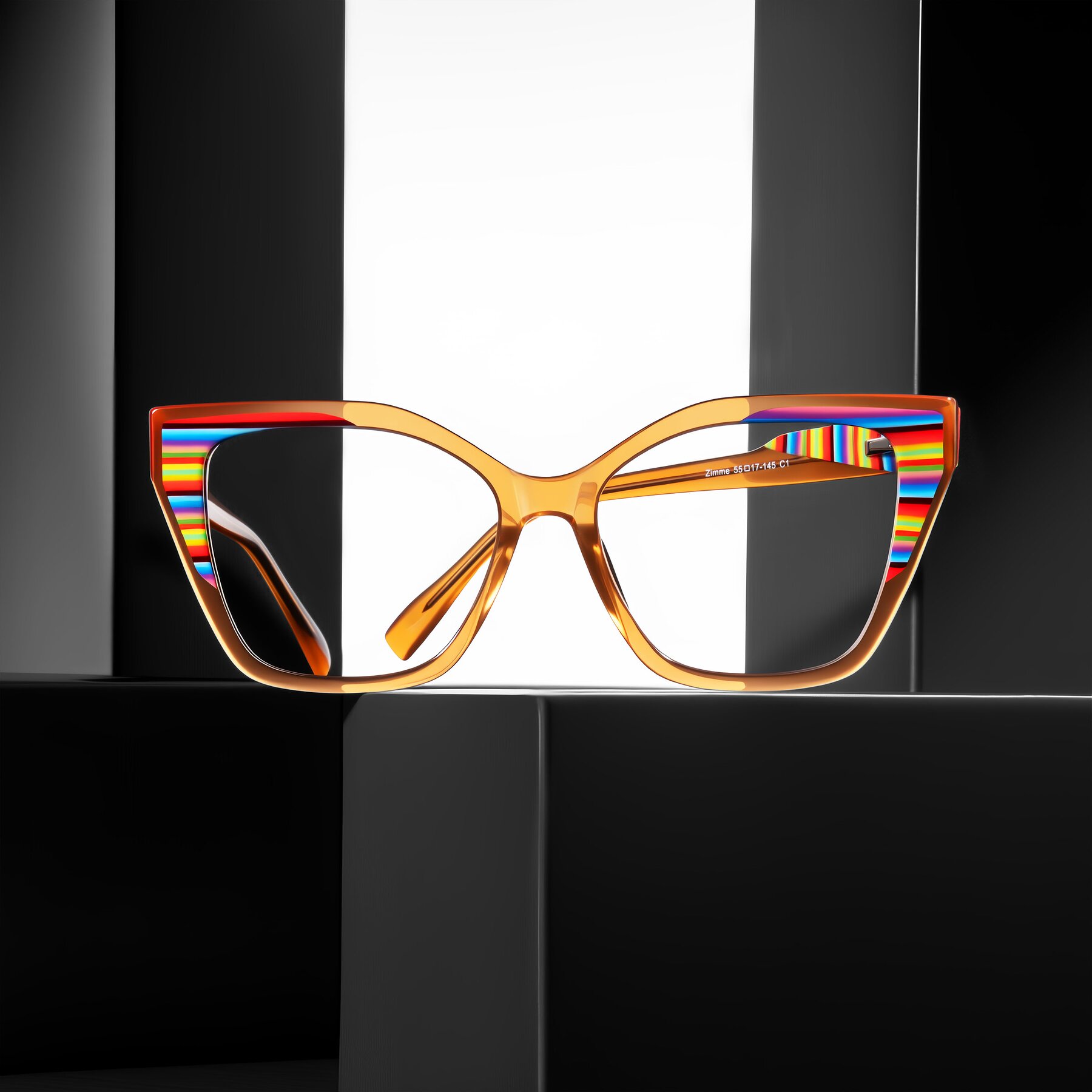 Women's lifestyle photography #1 of Zimme in Honey Groove with Clear Eyeglass Lenses