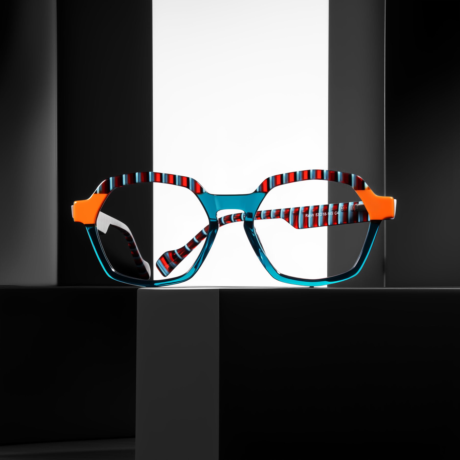 Lifestyle photography #1 of Ralyn in Teal Ember with Clear Eyeglass Lenses