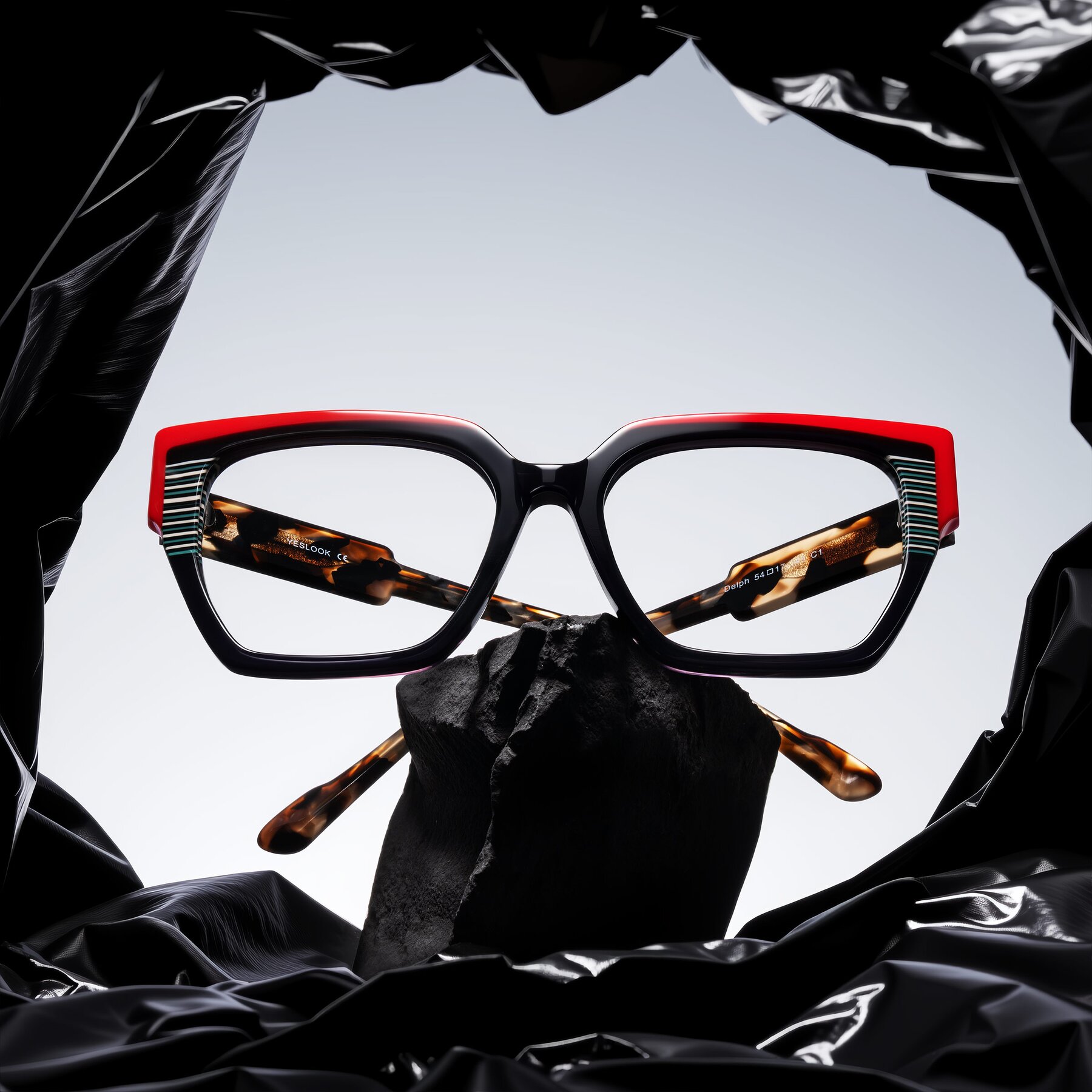 Lifestyle photography #2 of Delph in Crimson Track with Clear Eyeglass Lenses