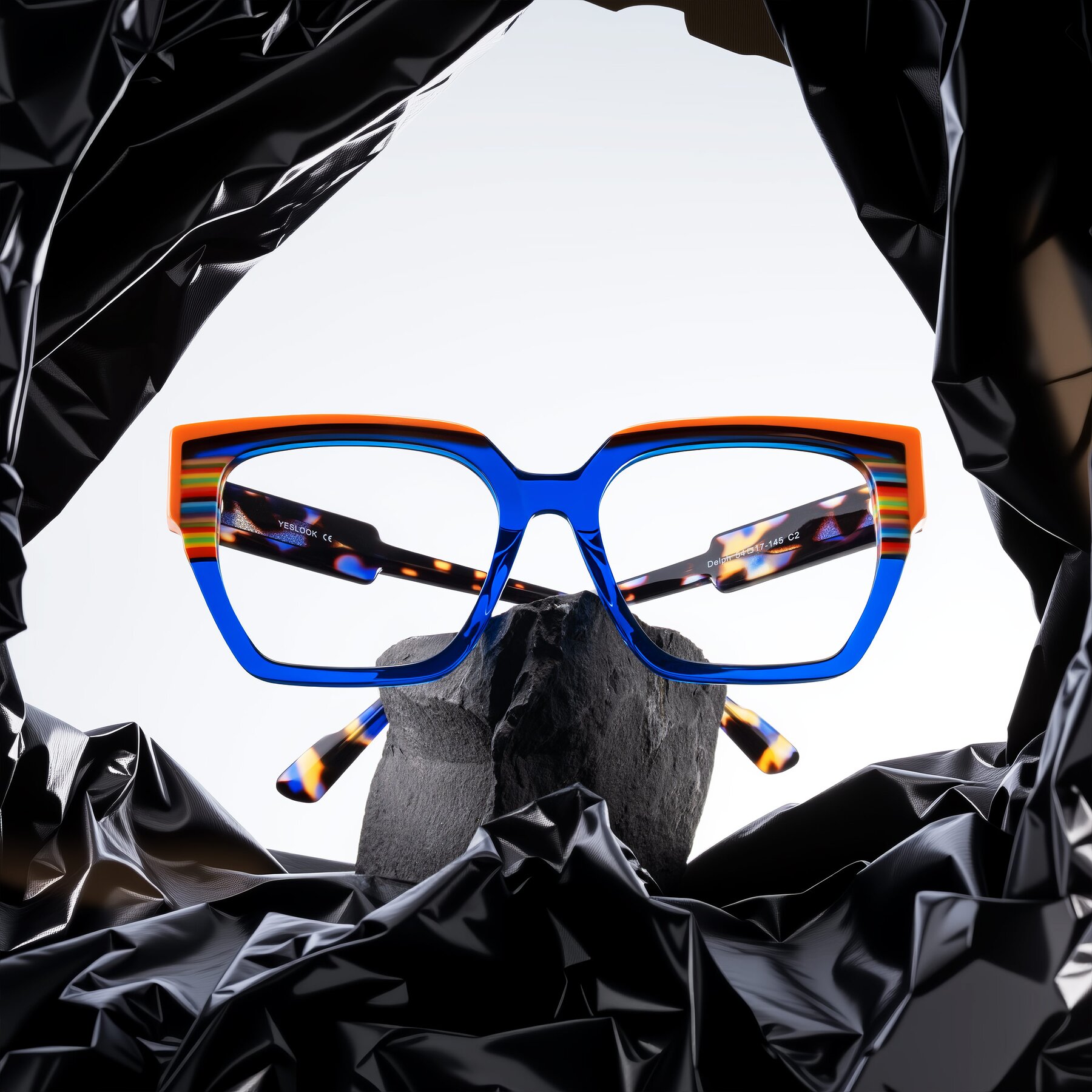 Lifestyle photography #1 of Delph in Cobalt Sprint with Clear Eyeglass Lenses