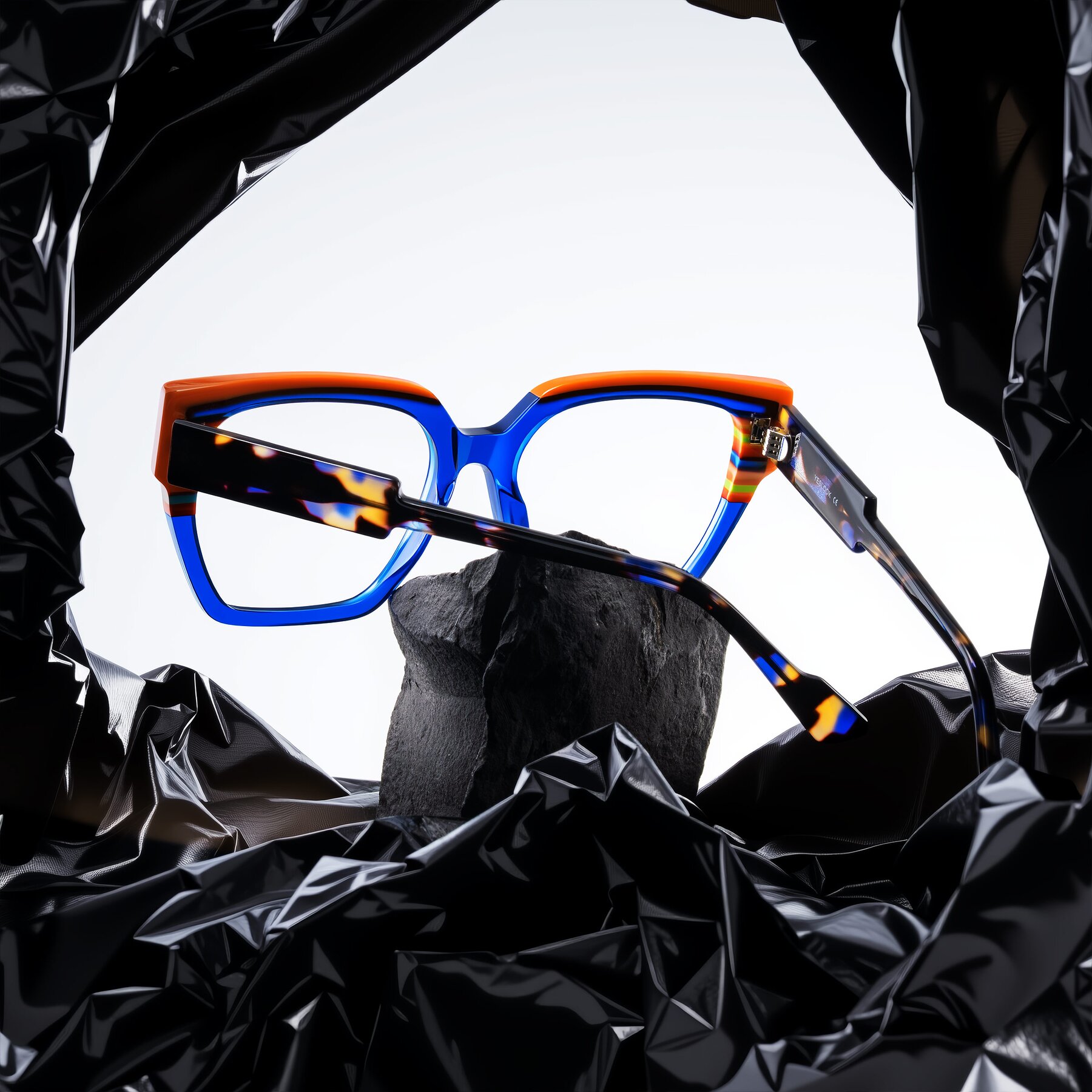 Lifestyle photography #2 of Delph in Cobalt Sprint with Clear Eyeglass Lenses
