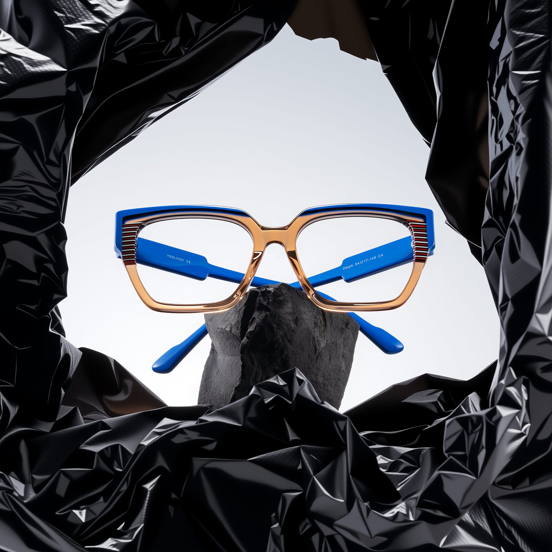 Lifestyle photography #1 of Delph in Mocha Circuit with Clear Eyeglass Lenses