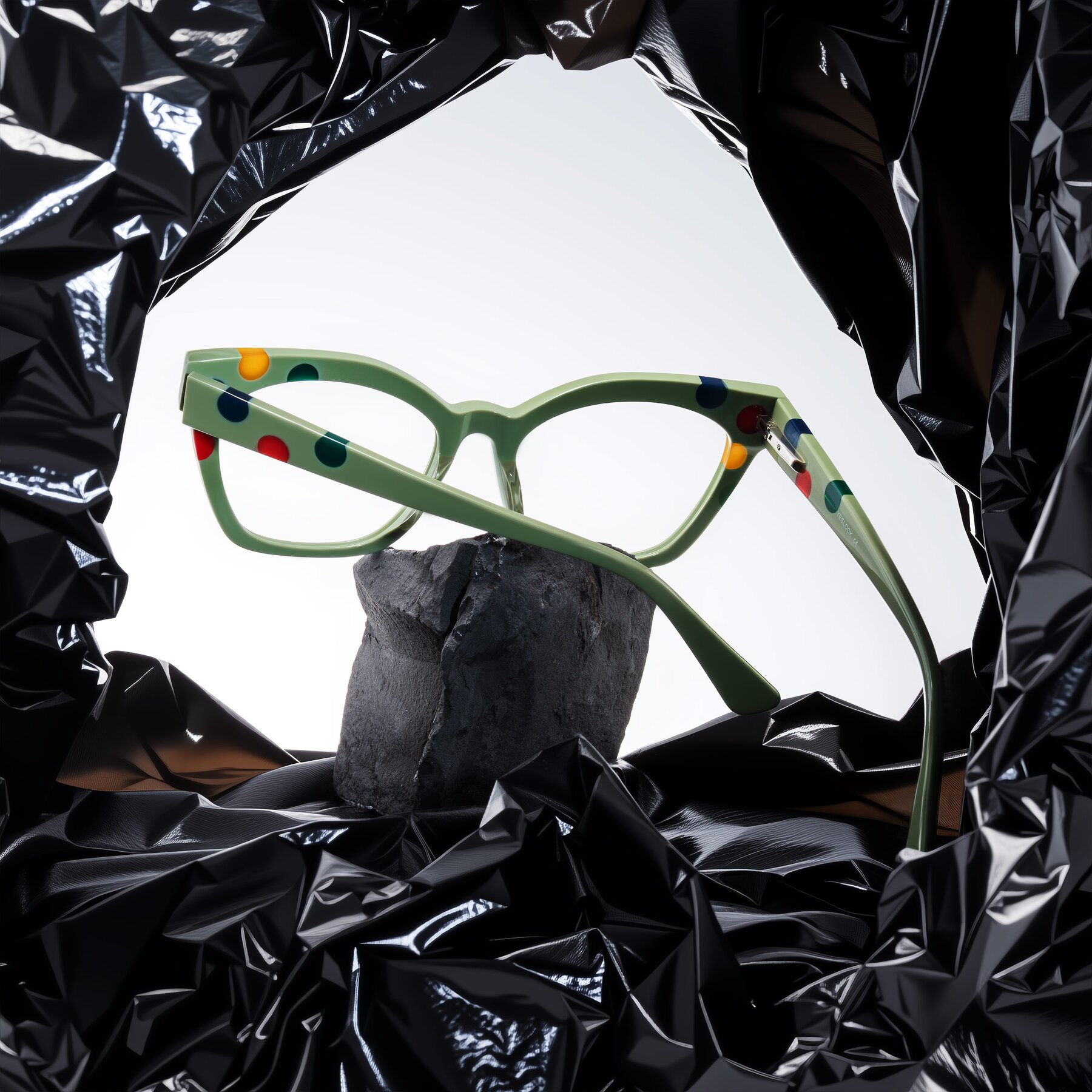 Lifestyle photography #2 of Falcon in Ladybug Red with Clear Eyeglass Lenses