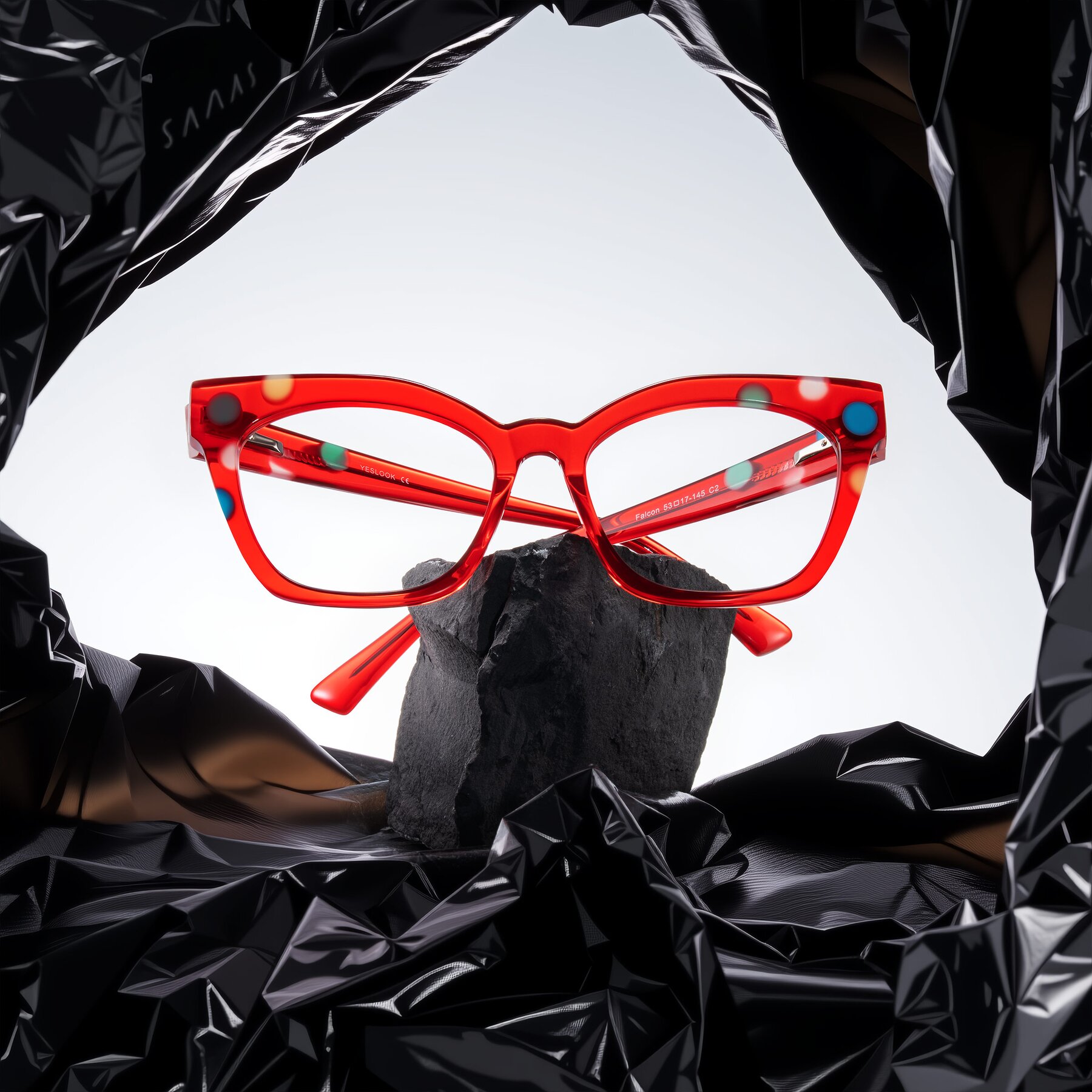 Lifestyle photography #1 of Falcon in Sage Dots with Clear Eyeglass Lenses