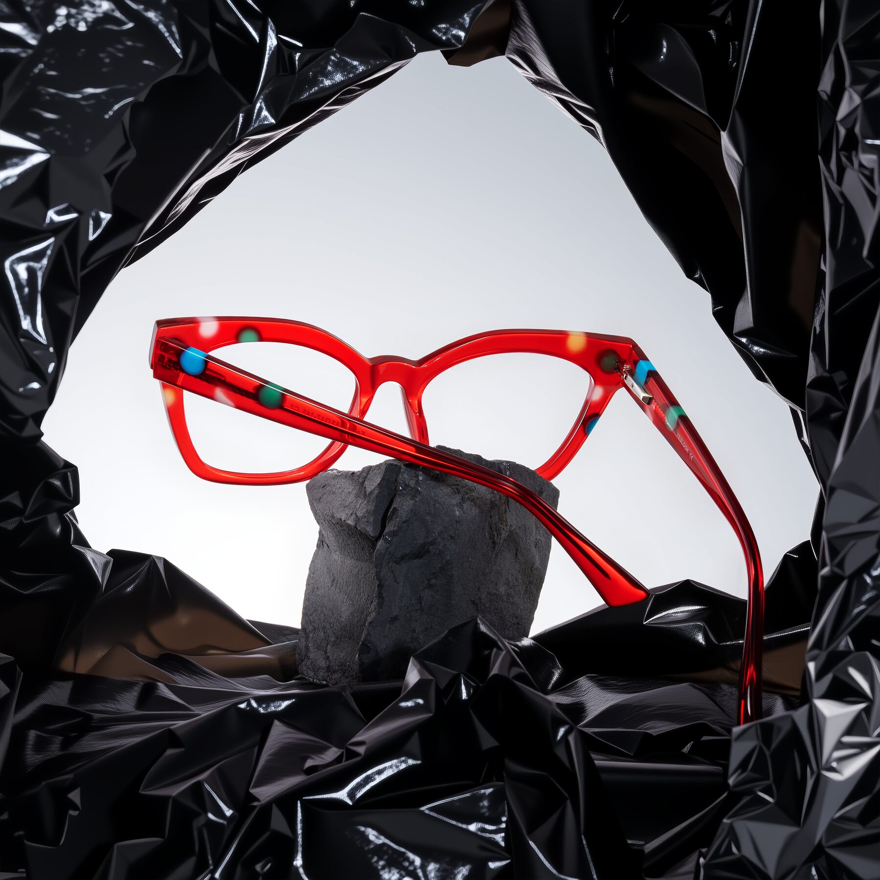 Lifestyle photography #2 of Falcon in Sage Dots with Clear Eyeglass Lenses