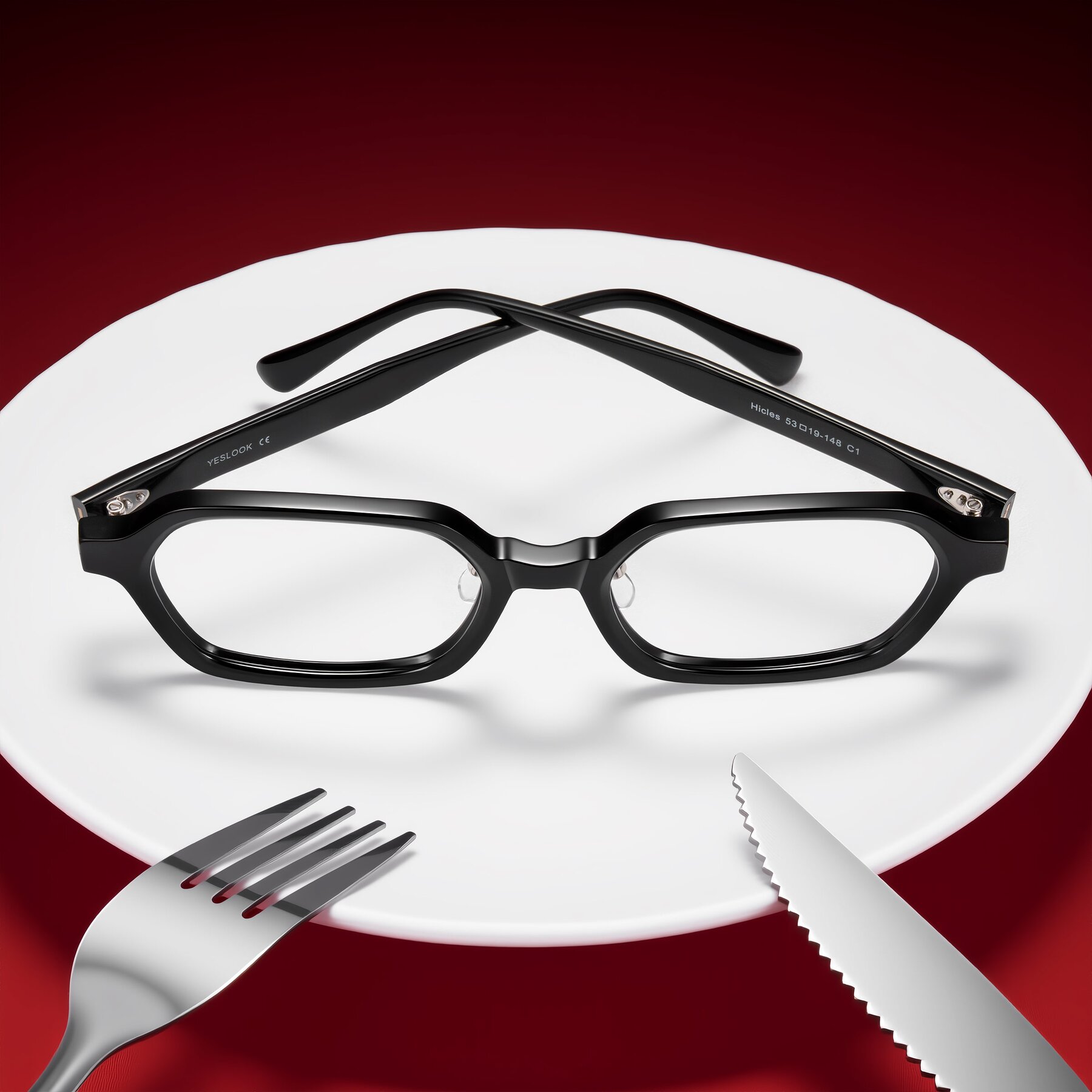 Lifestyle photography #2 of Hicles in Black with Clear Reading Eyeglass Lenses