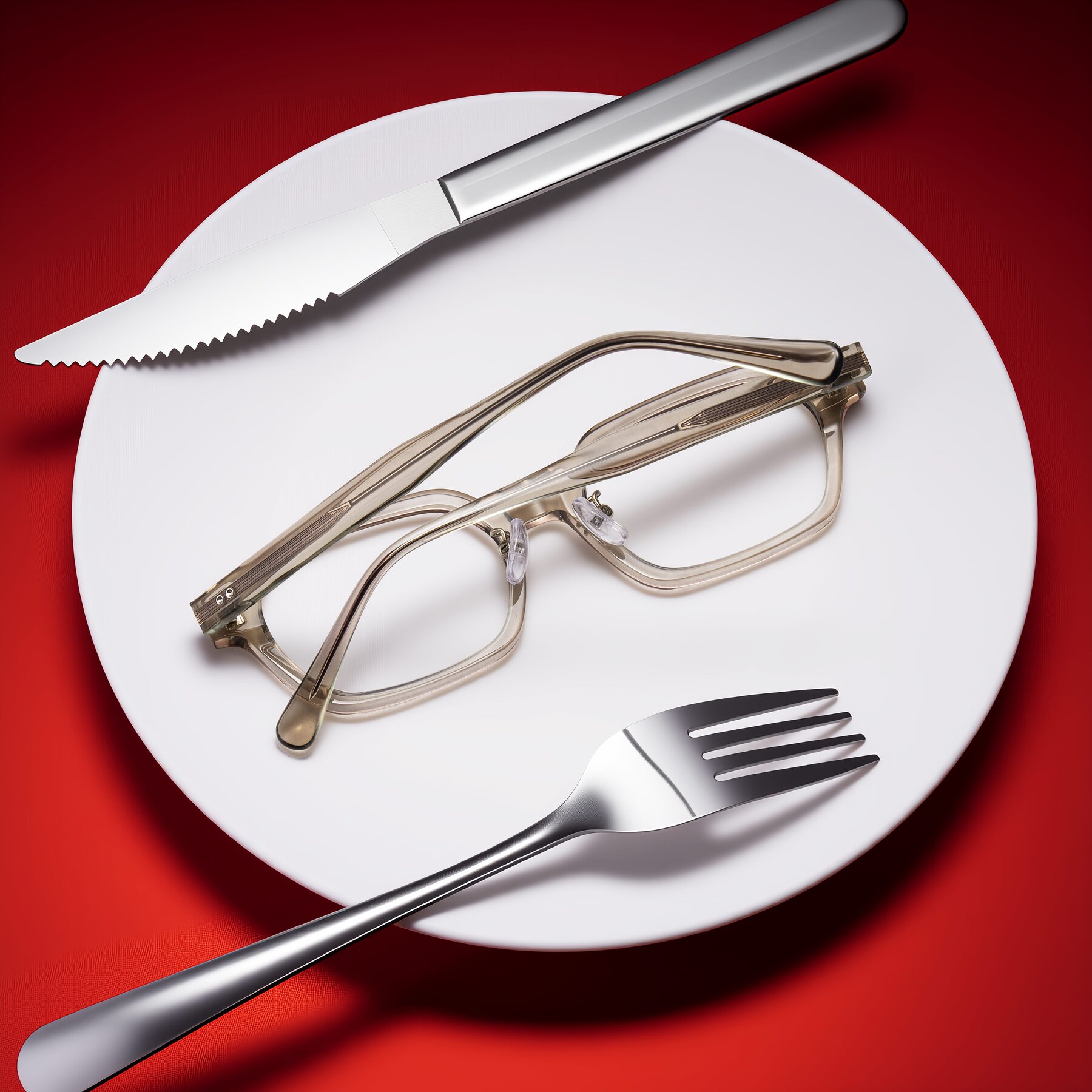 Lifestyle photography #1 of Hicles in Translucent Light Brown with Clear Eyeglass Lenses