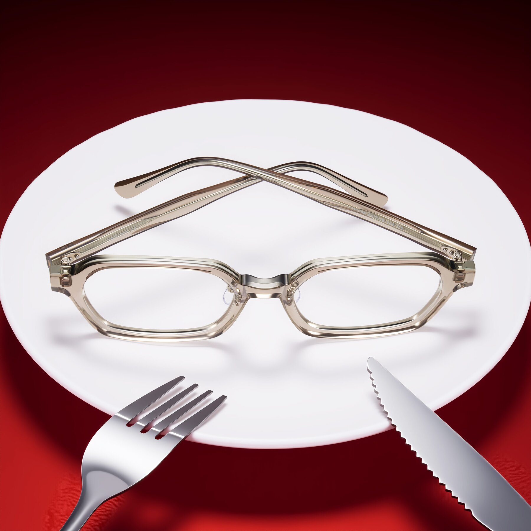 Lifestyle photography #2 of Hicles in Translucent Light Brown with Clear Eyeglass Lenses