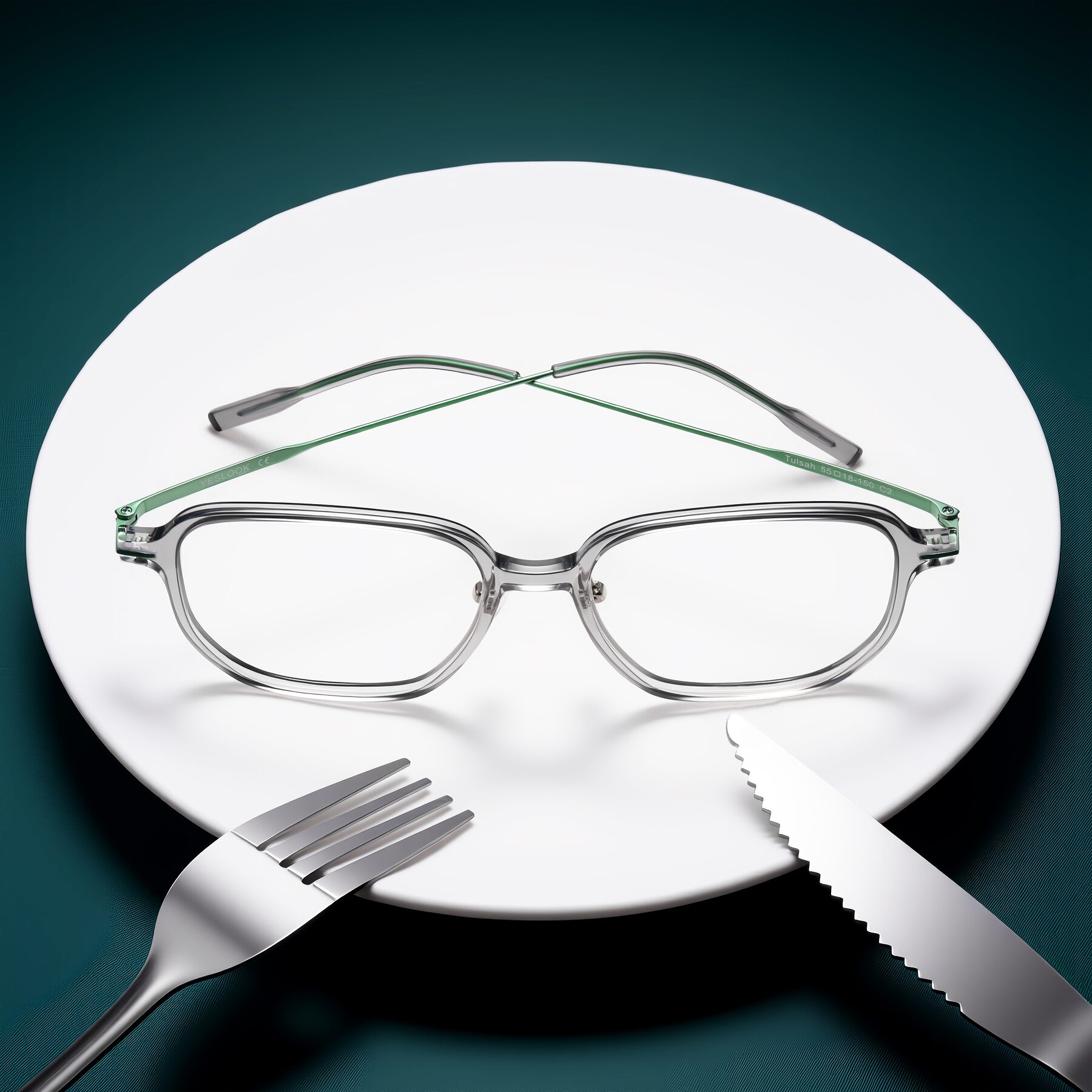 Lifestyle photography #2 of Tulsah in Transparent Gray with Clear Eyeglass Lenses