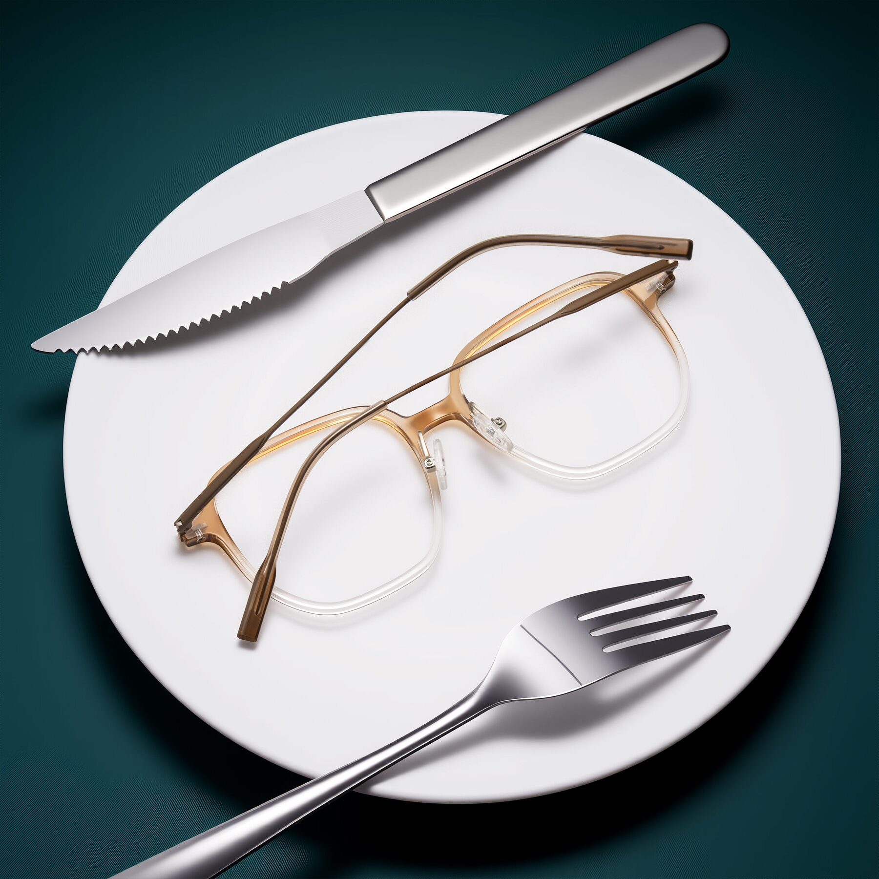 Lifestyle photography #2 of Tulsah in Gradient Light Brown/Clear with Clear Eyeglass Lenses