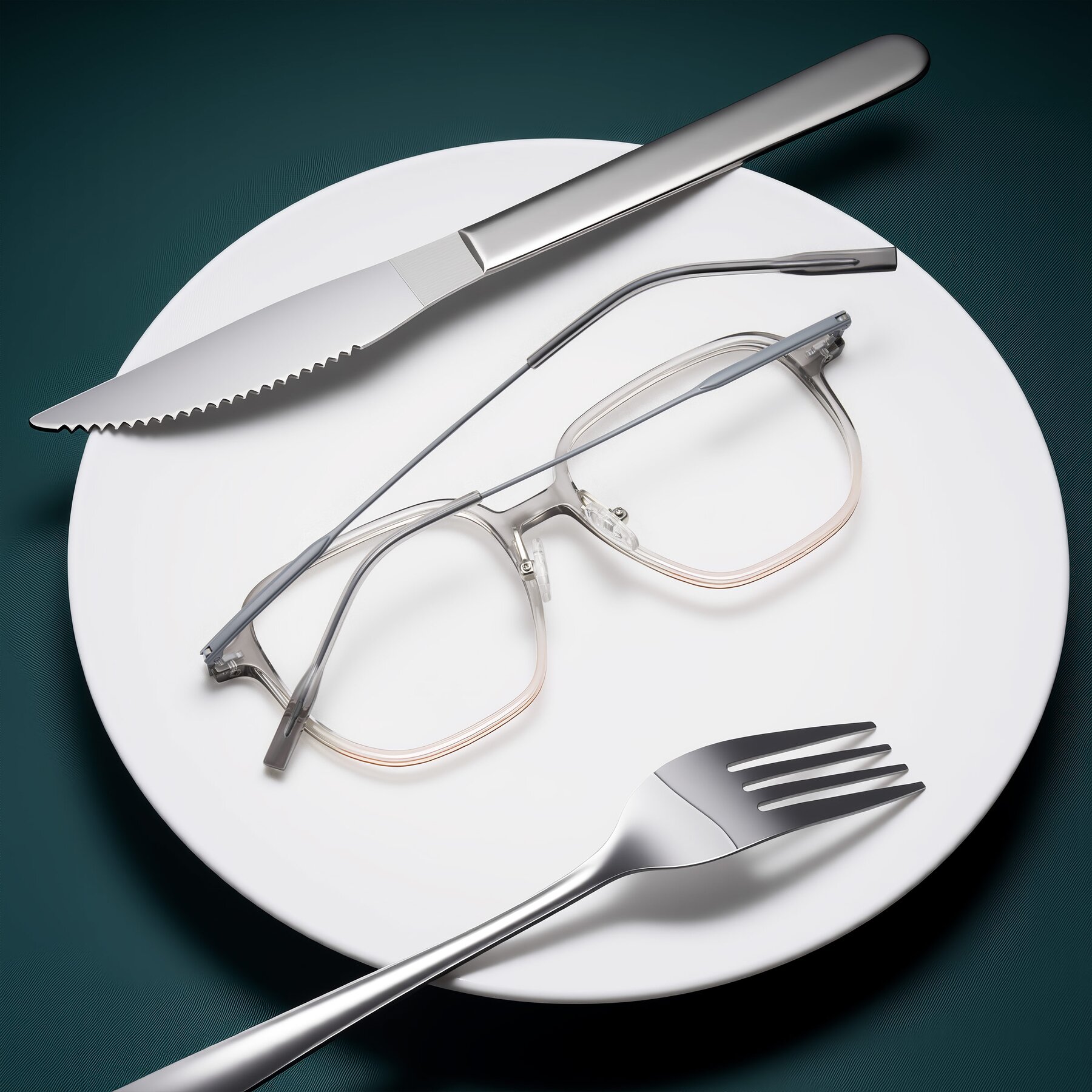 Lifestyle photography #2 of Tulsah in Gradient Light Gray/Brown with Clear Eyeglass Lenses