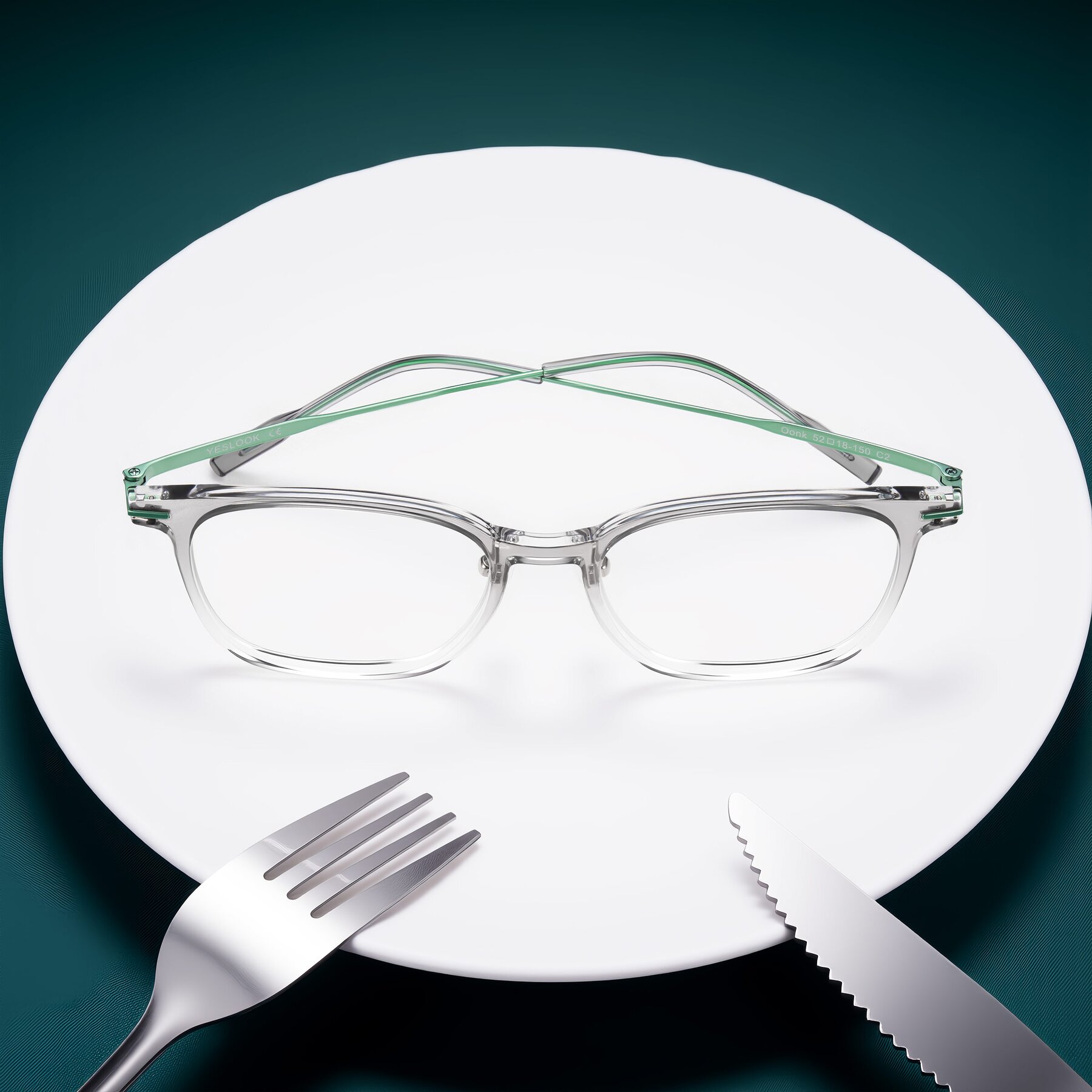 Lifestyle photography #1 of Oonk in Gradient Light Gray/Clear with Clear Eyeglass Lenses