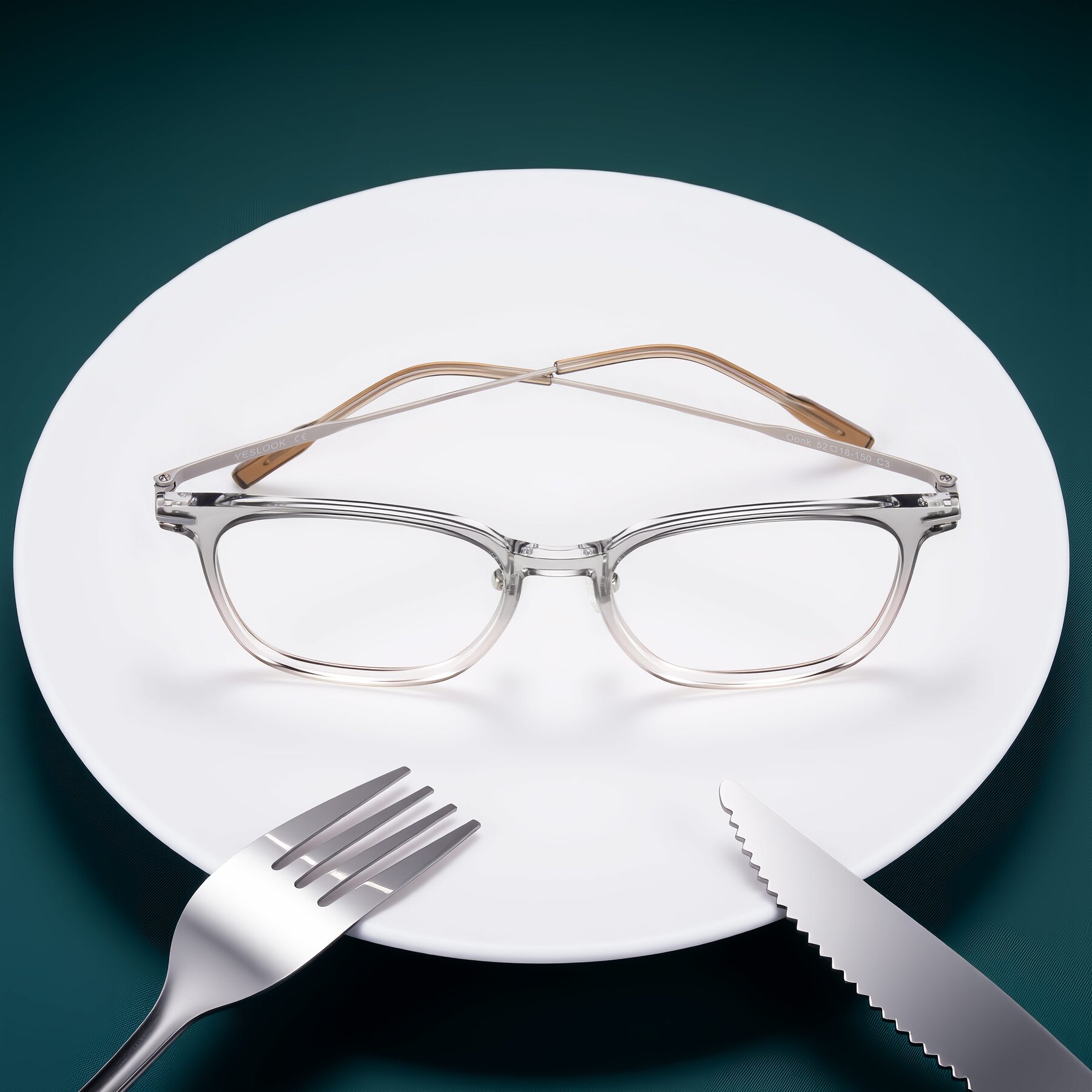 Lifestyle photography #1 of Oonk in Gradient Light Gray/Brown with Clear Eyeglass Lenses