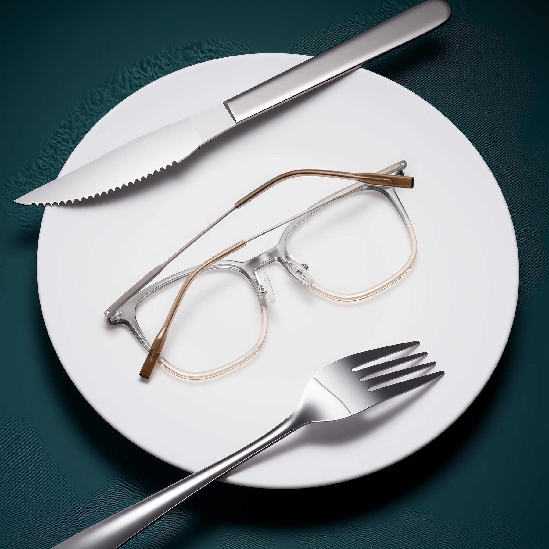 Lifestyle photography #2 of Oonk in Gradient Light Gray/Brown with Clear Eyeglass Lenses