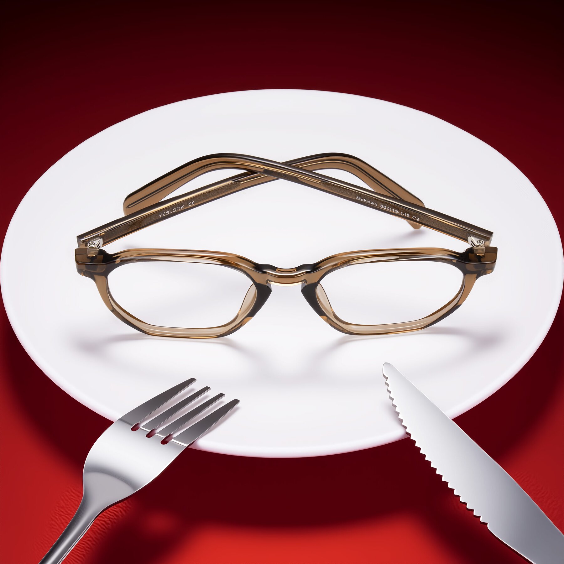 Lifestyle photography #2 of McKown in Brown with Clear Eyeglass Lenses