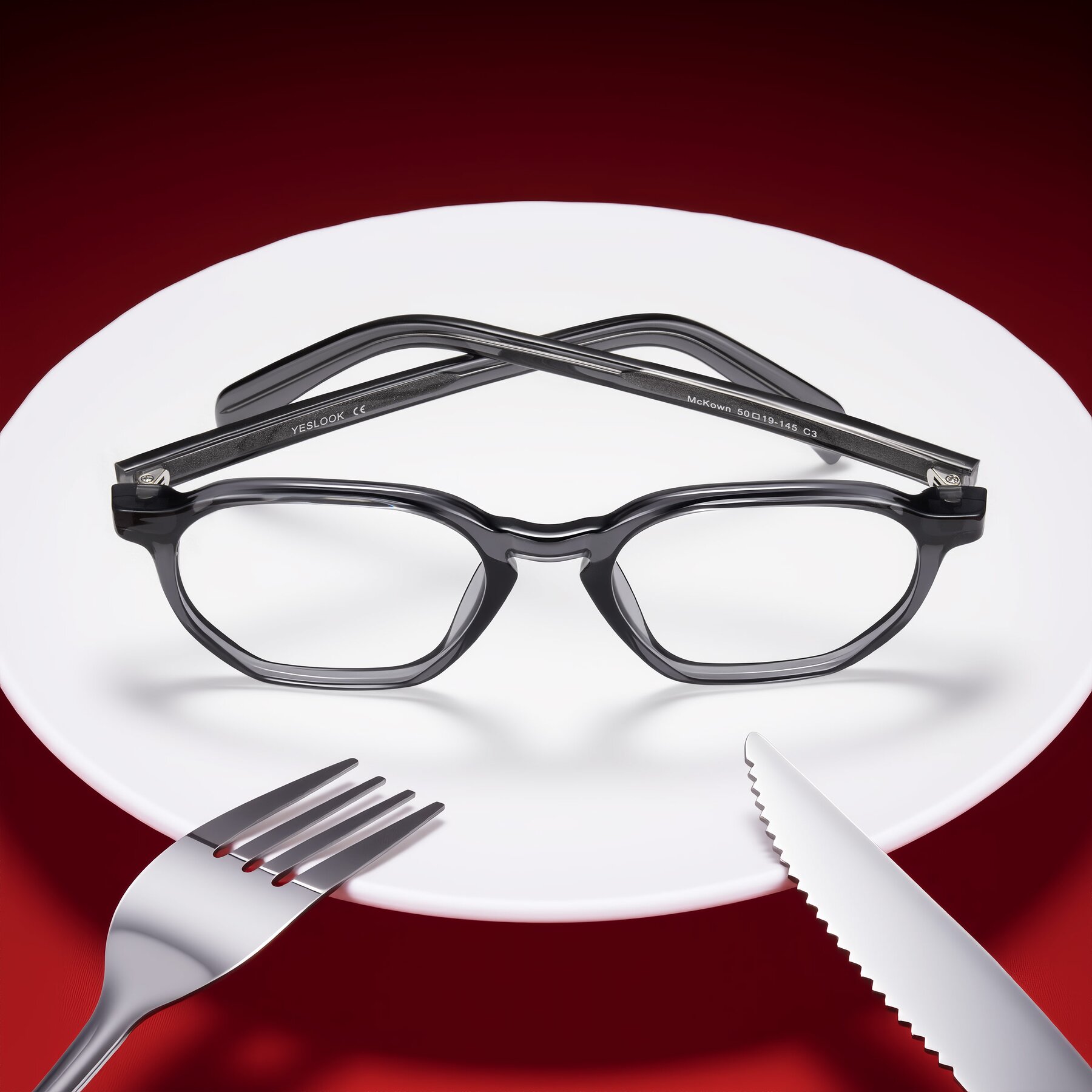 Lifestyle photography #2 of McKown in Gray with Clear Eyeglass Lenses