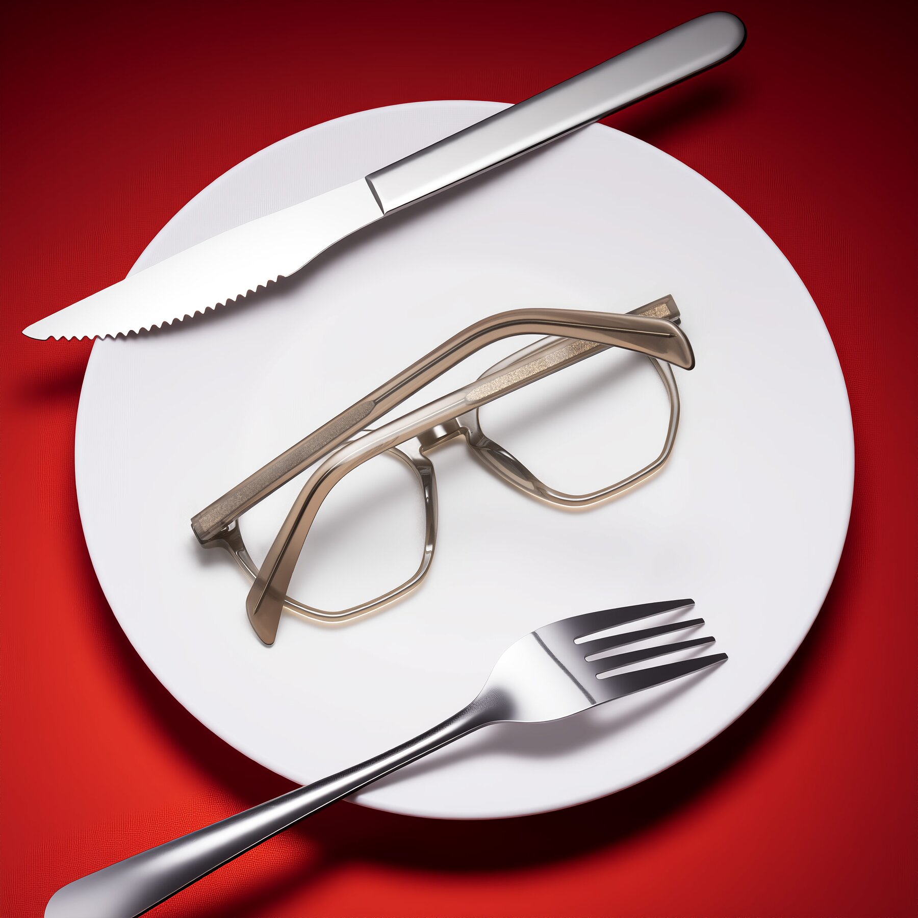 Lifestyle photography #1 of McKown in Milky Brown with Clear Eyeglass Lenses