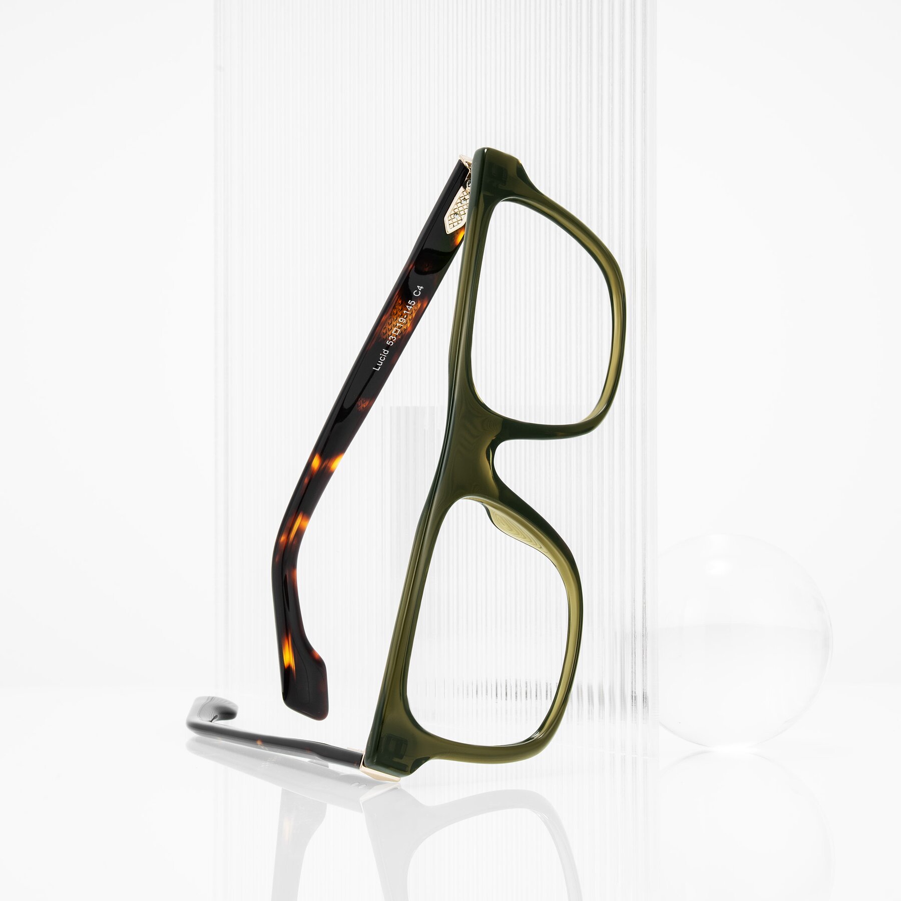 Lifestyle photography #1 of Lucid in Green/Tortoise with Clear Eyeglass Lenses