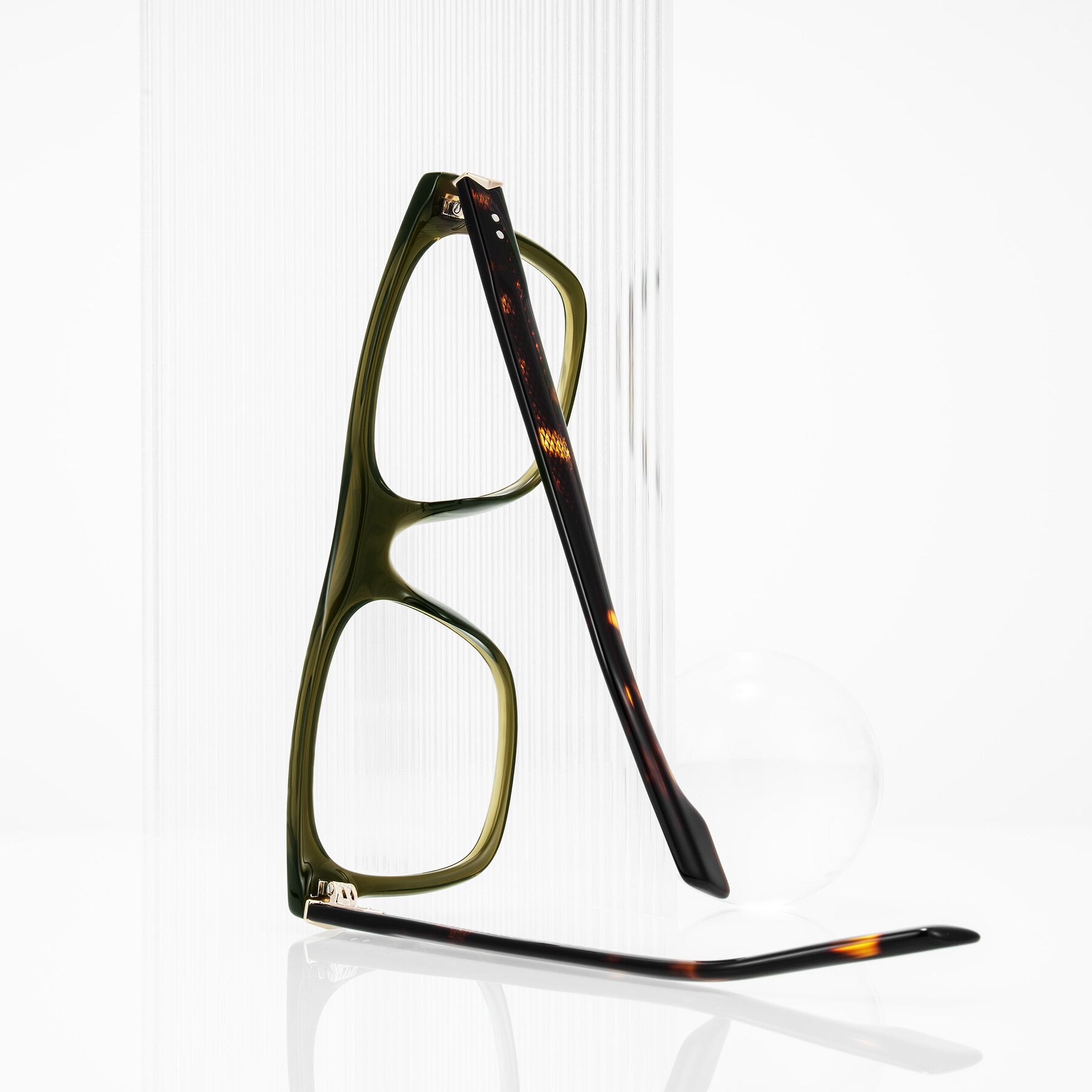 Lifestyle photography #2 of Lucid in Green/Tortoise with Clear Eyeglass Lenses