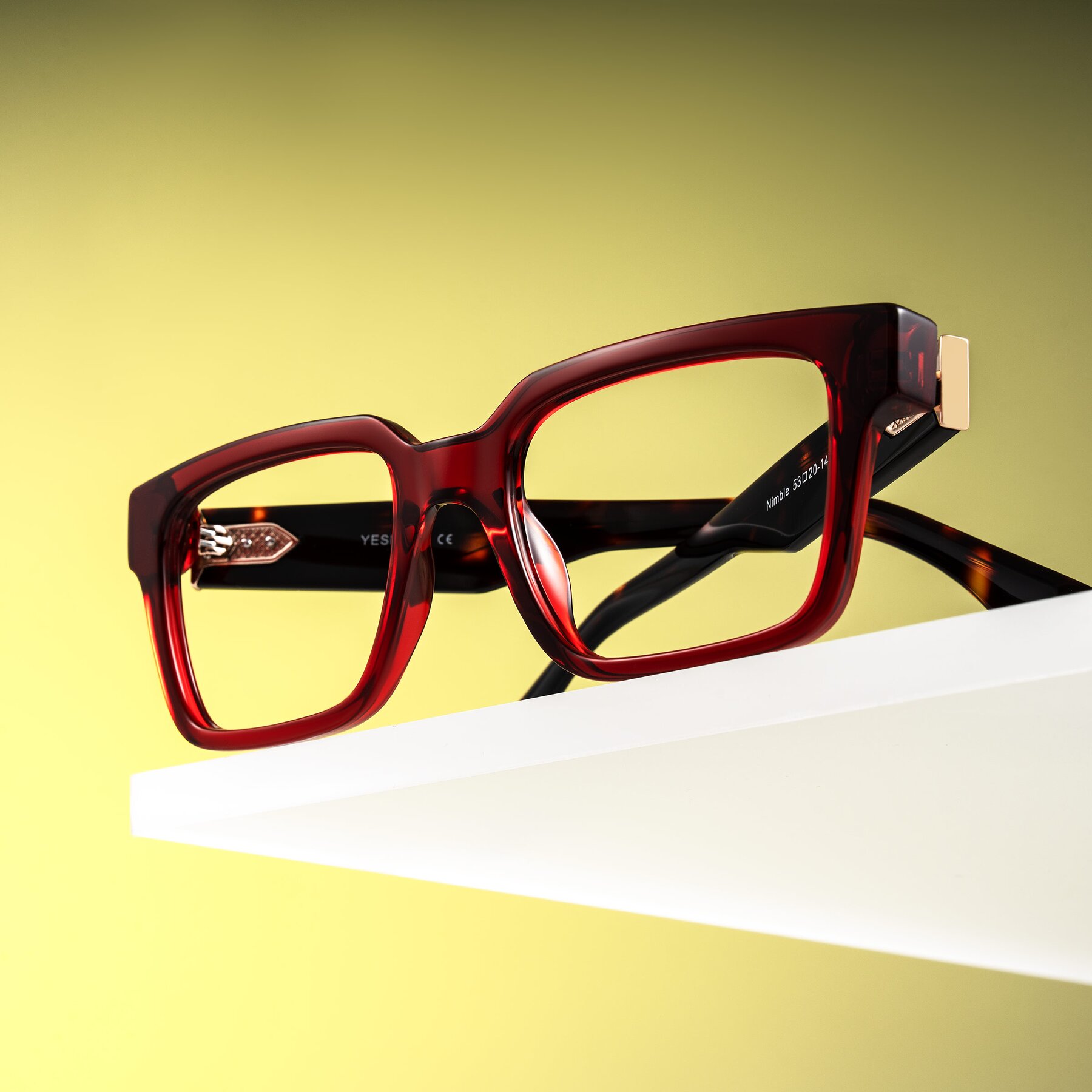 Lifestyle photography #1 of Nimble in Wine/Tortoise with Clear Eyeglass Lenses