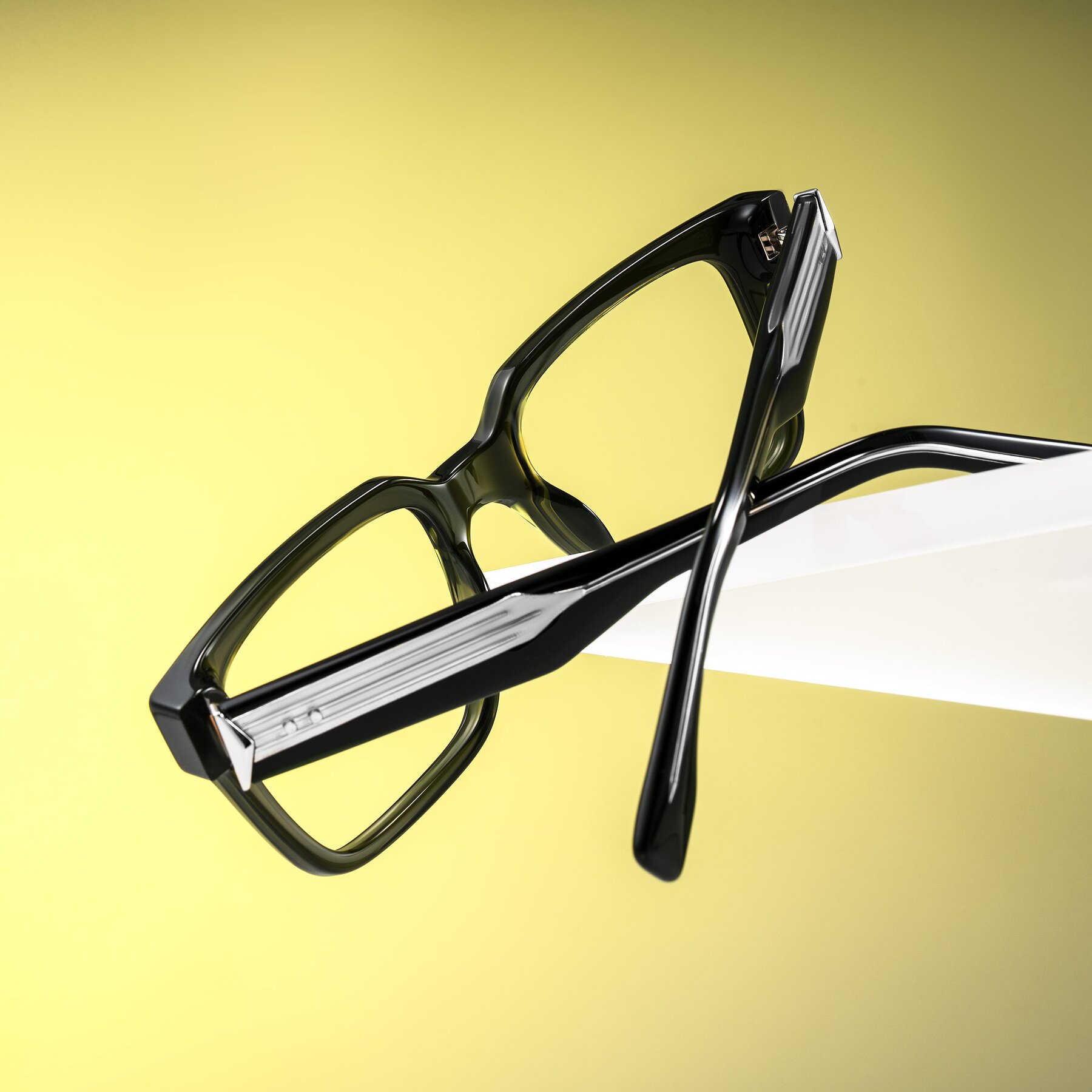 Lifestyle photography #2 of Nimble in Dark Green with Clear Eyeglass Lenses