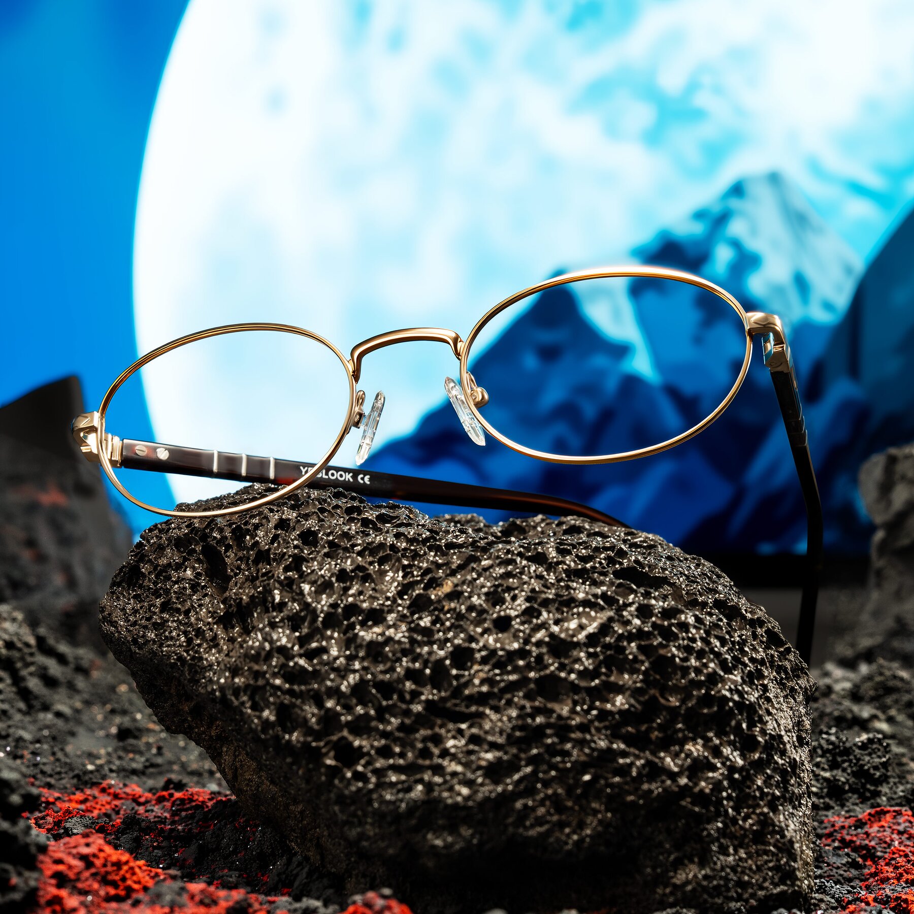 Lifestyle photography #1 of Gamal in Gold/Tortoise with Clear Reading Eyeglass Lenses