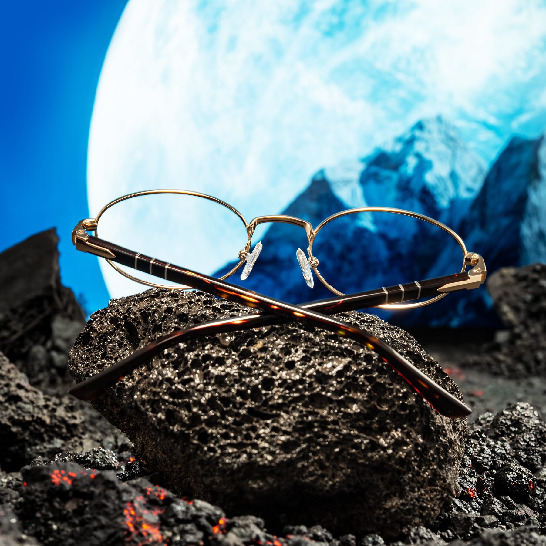 Lifestyle photography #2 of Gamal in Gold/Tortoise with Clear Reading Eyeglass Lenses