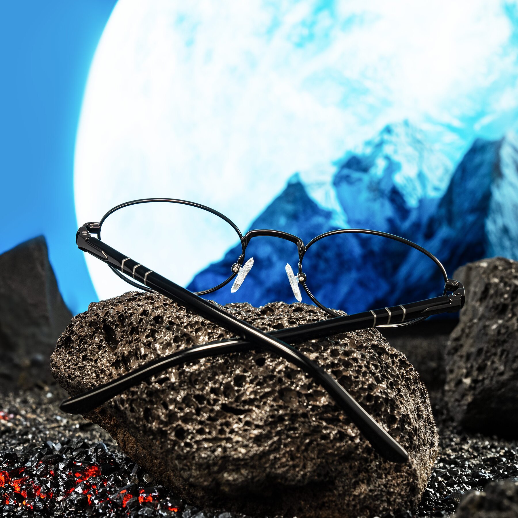Lifestyle photography #1 of Gamal in Black with Clear Eyeglass Lenses