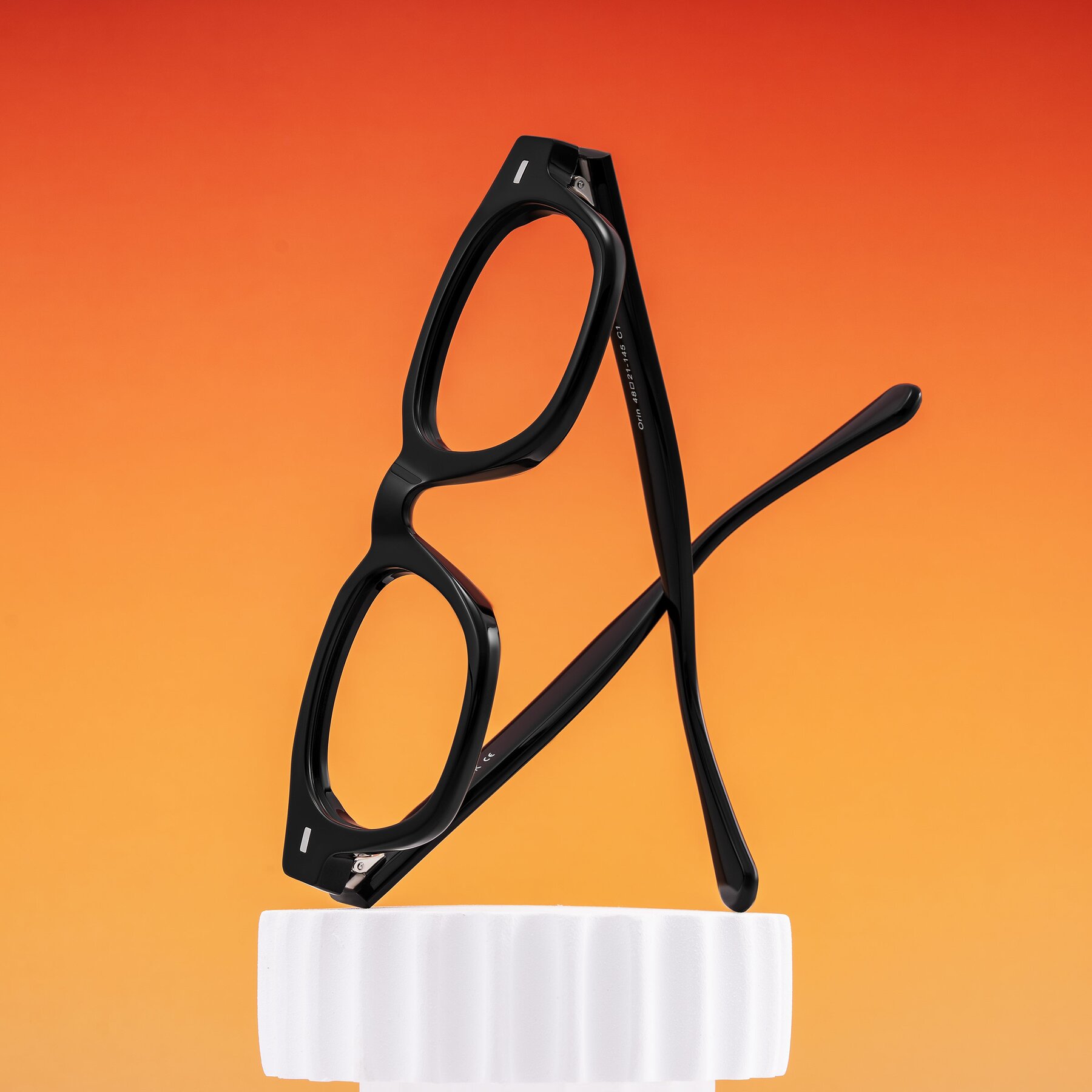 Lifestyle photography #1 of Orin in Black with Clear Reading Eyeglass Lenses
