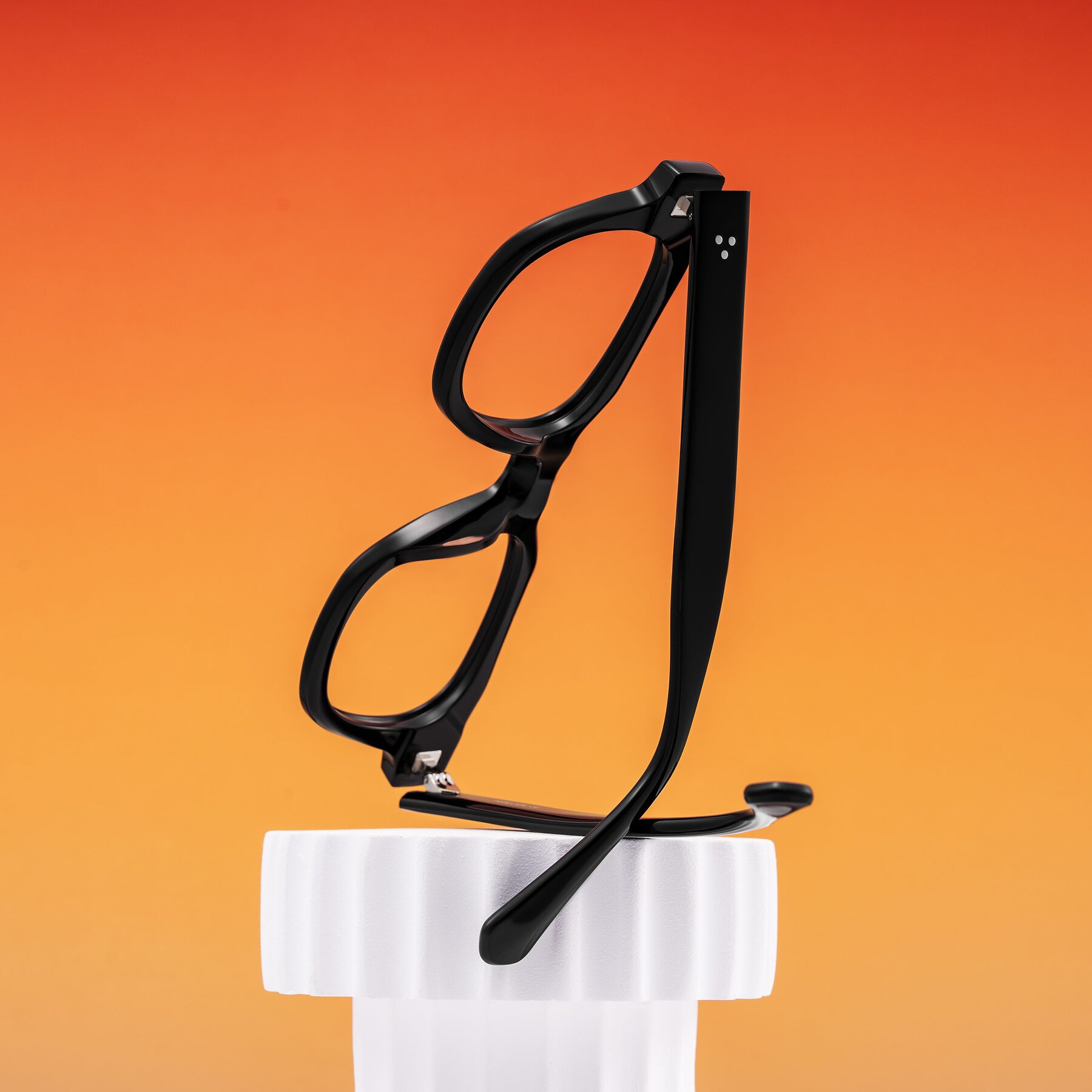 Lifestyle photography #2 of Orin in Black with Clear Reading Eyeglass Lenses