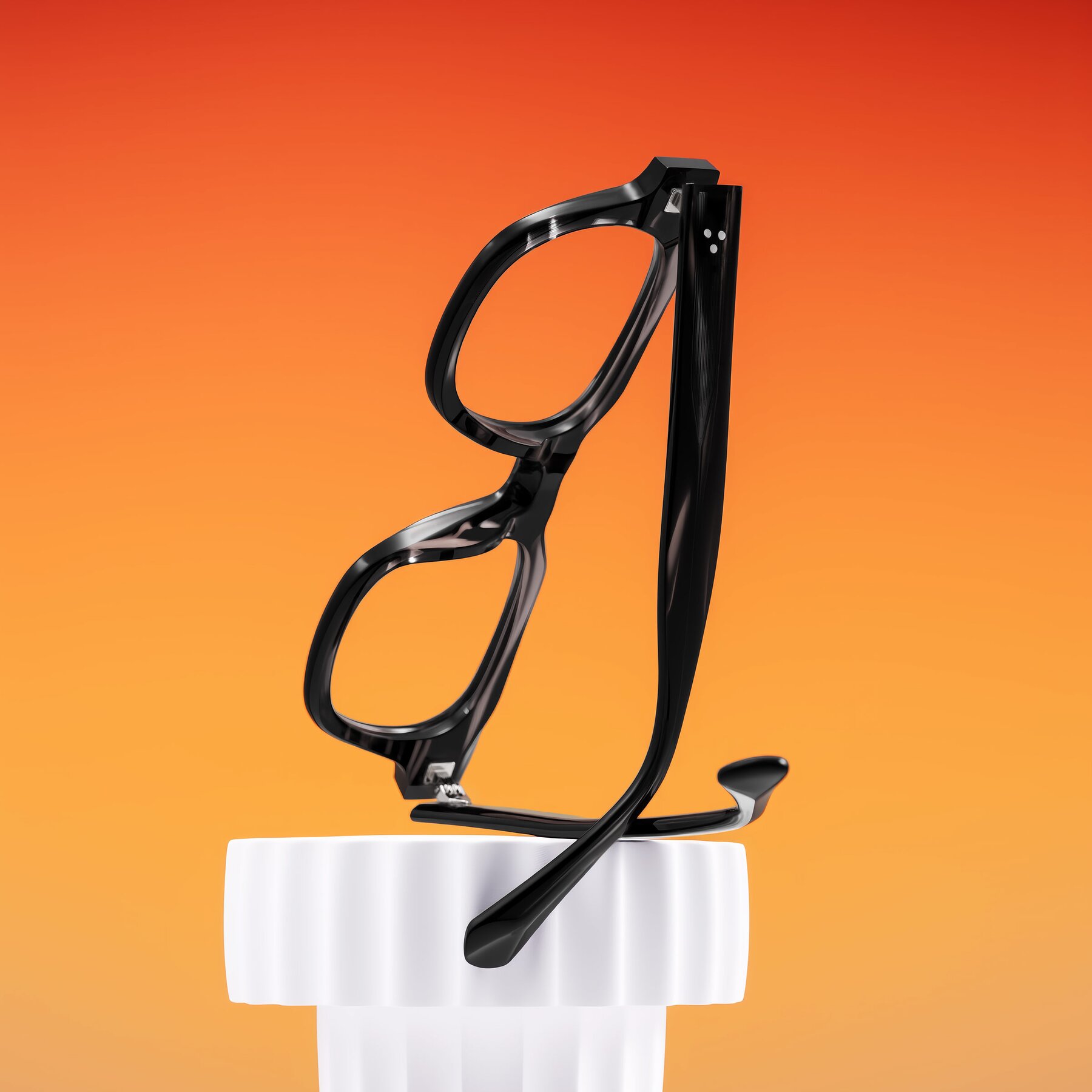 Lifestyle photography #2 of Orin in Dark Gray Striped with Clear Blue Light Blocking Lenses