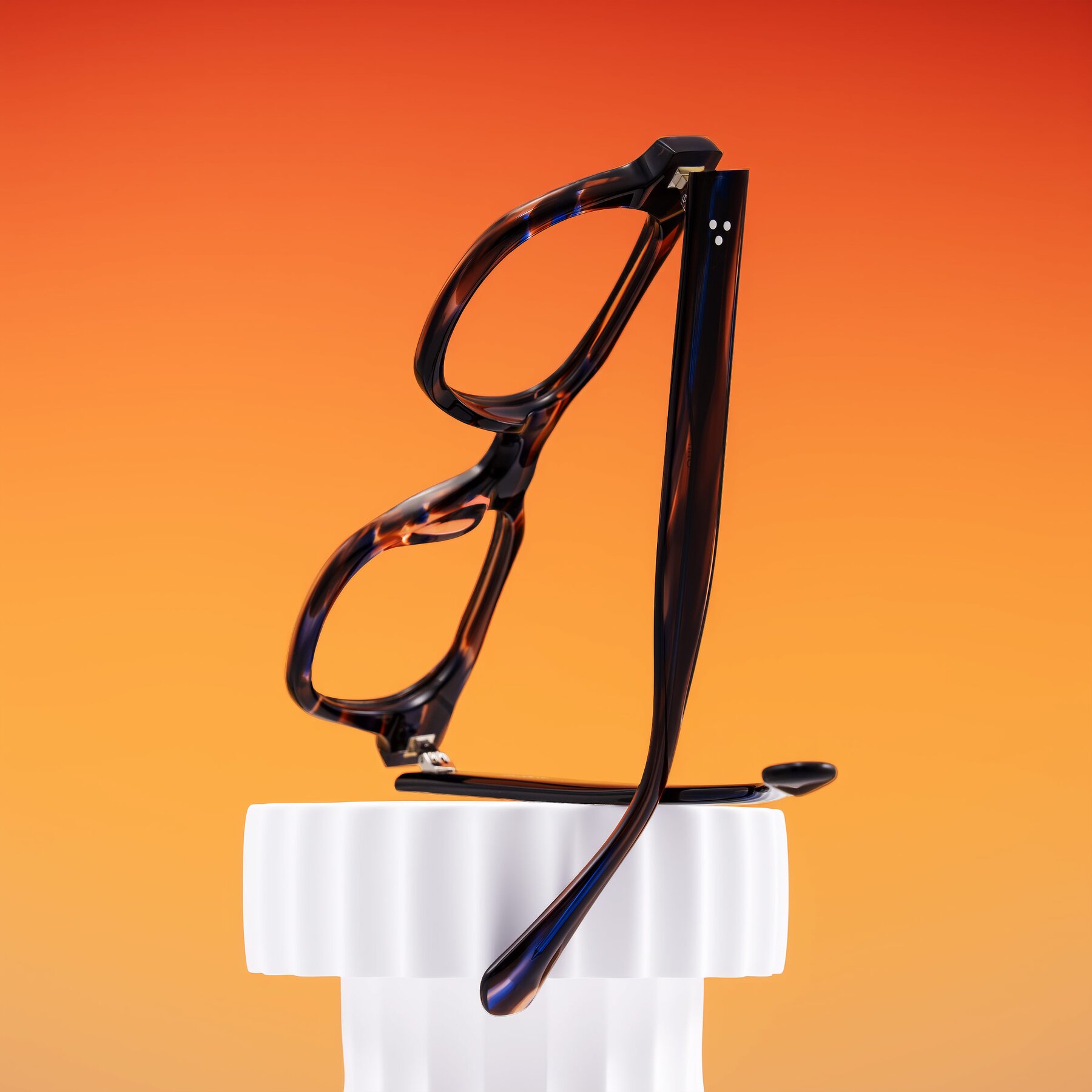 Lifestyle photography #2 of Orin in Brown Blue Striped with Clear Eyeglass Lenses
