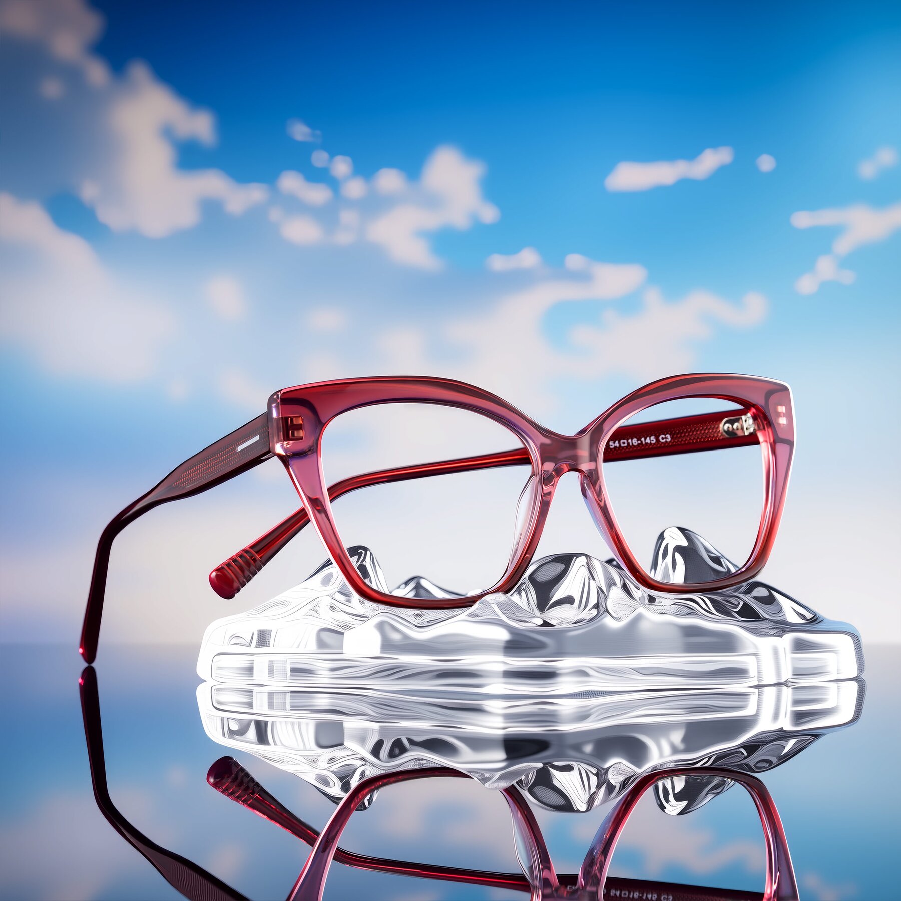Lifestyle photography #1 of Landecho in Gradient Purple with Clear Reading Eyeglass Lenses