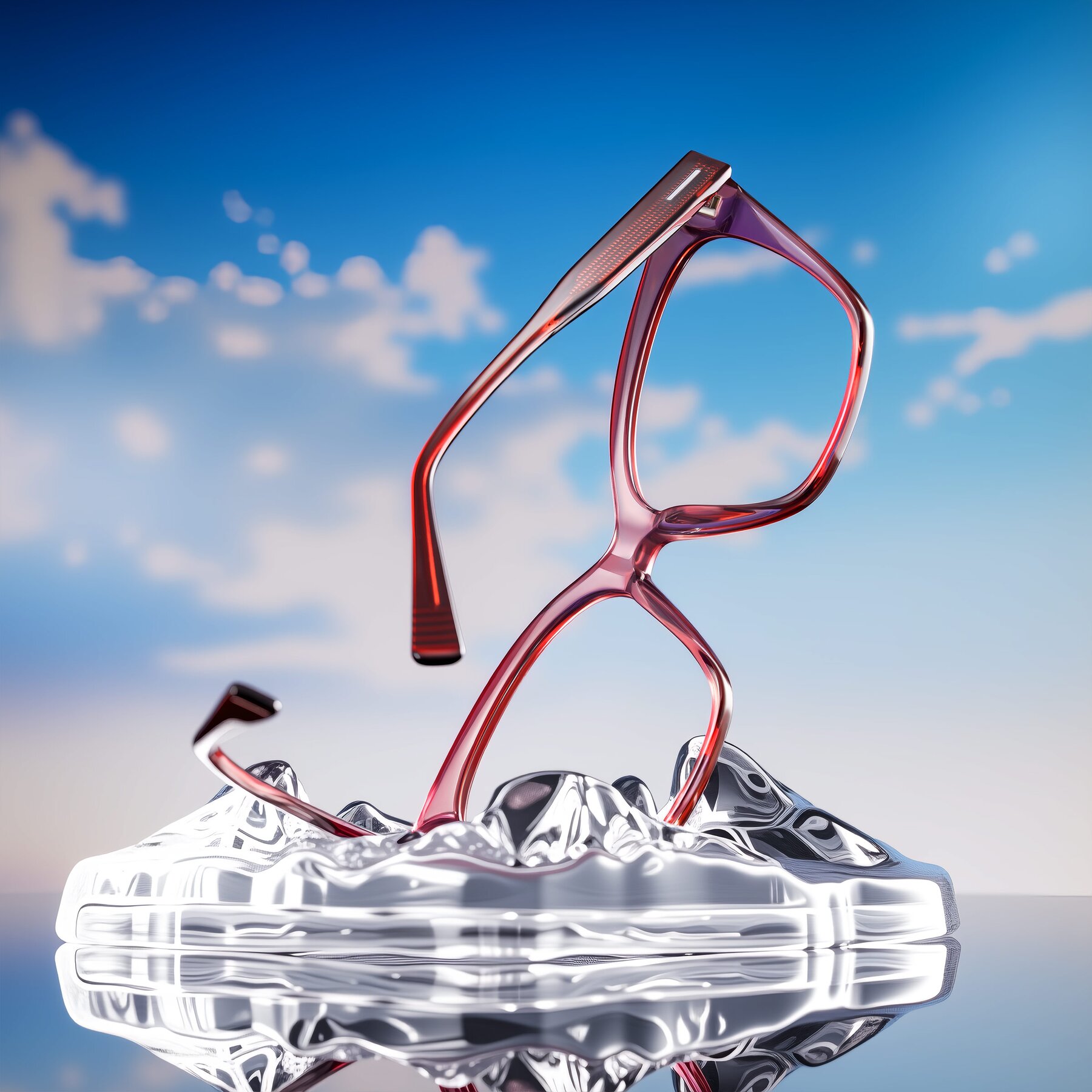 Lifestyle photography #2 of Landecho in Gradient Purple with Clear Reading Eyeglass Lenses