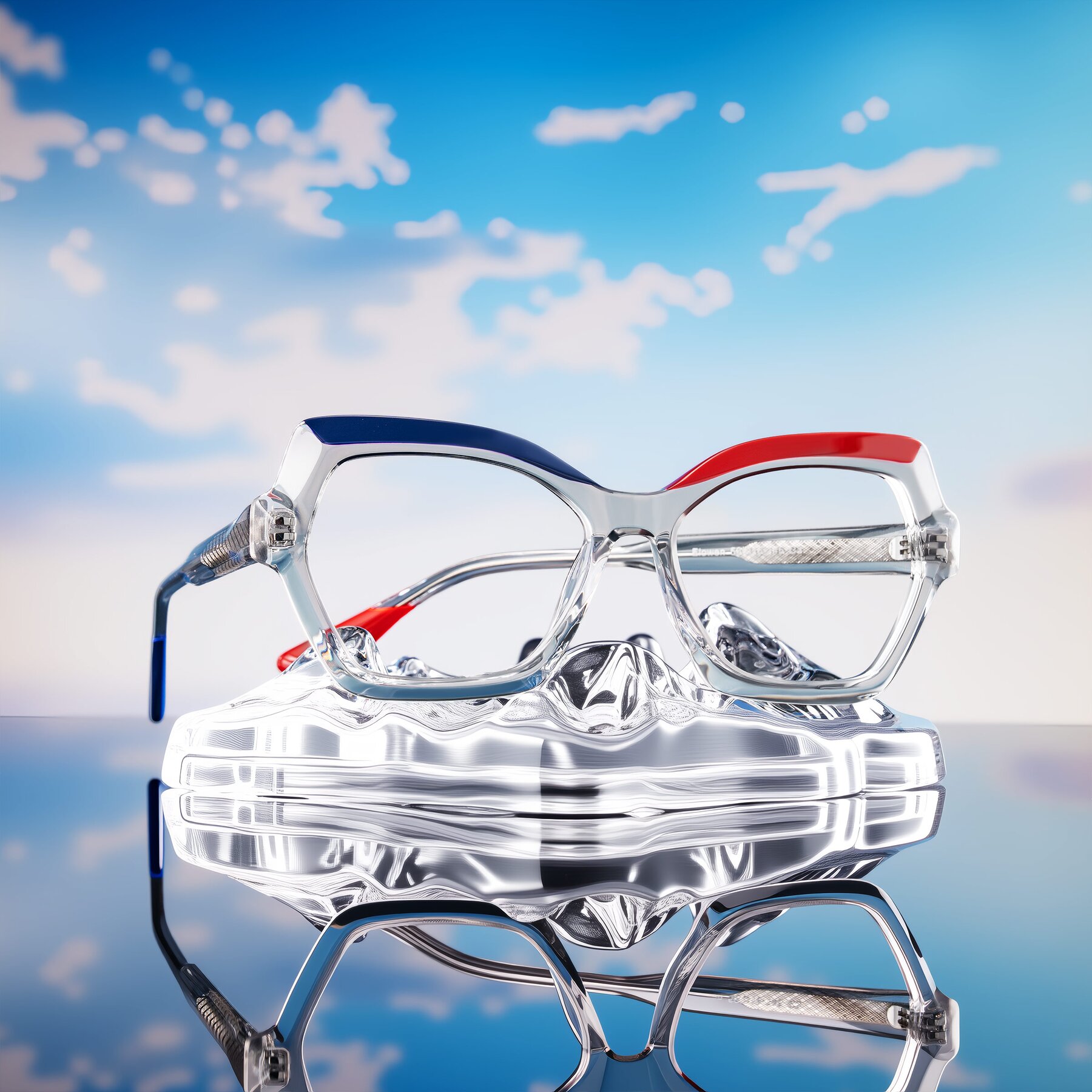 Lifestyle photography #1 of Elowen in Cold Spark with Clear Reading Eyeglass Lenses