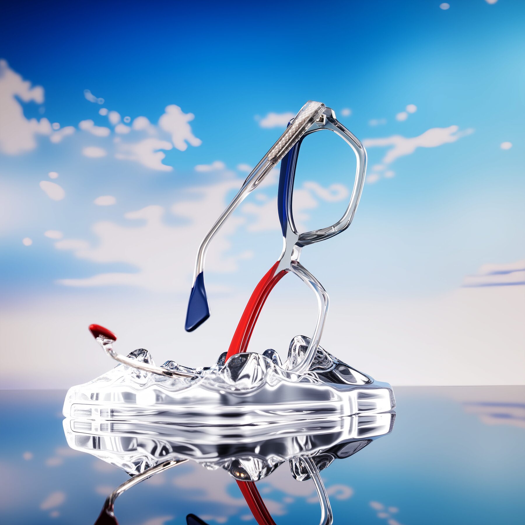 Lifestyle photography #2 of Elowen in Cold Spark with Clear Reading Eyeglass Lenses