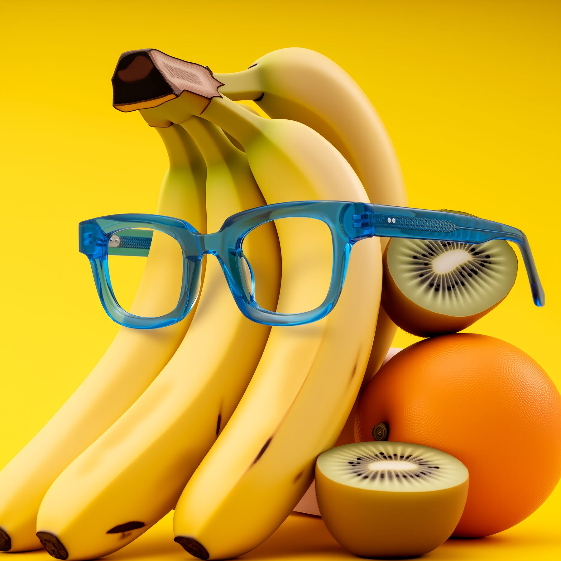 Lifestyle photography #1 of Neza in Blue with Clear Reading Eyeglass Lenses