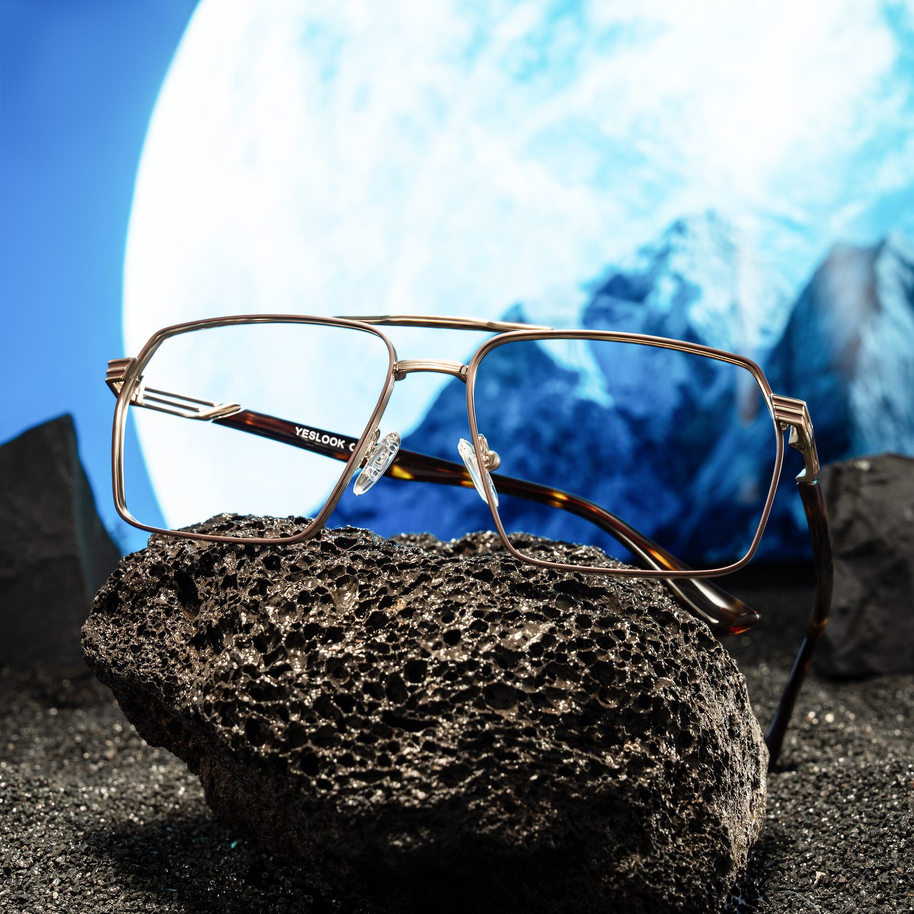 Lifestyle photography #1 of Nasuma in Gold/Tortoise with Clear Eyeglass Lenses