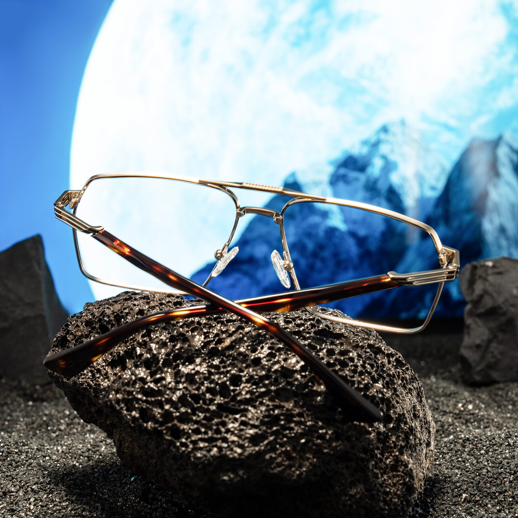 Lifestyle photography #2 of Nasuma in Gold/Tortoise with Clear Eyeglass Lenses