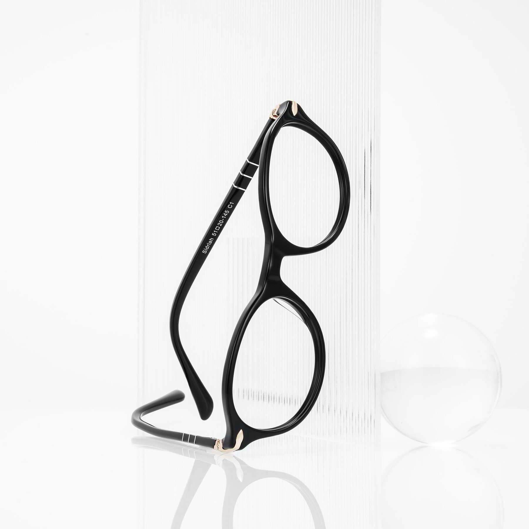 Lifestyle photography #1 of Sidriah in Black with Clear Reading Eyeglass Lenses