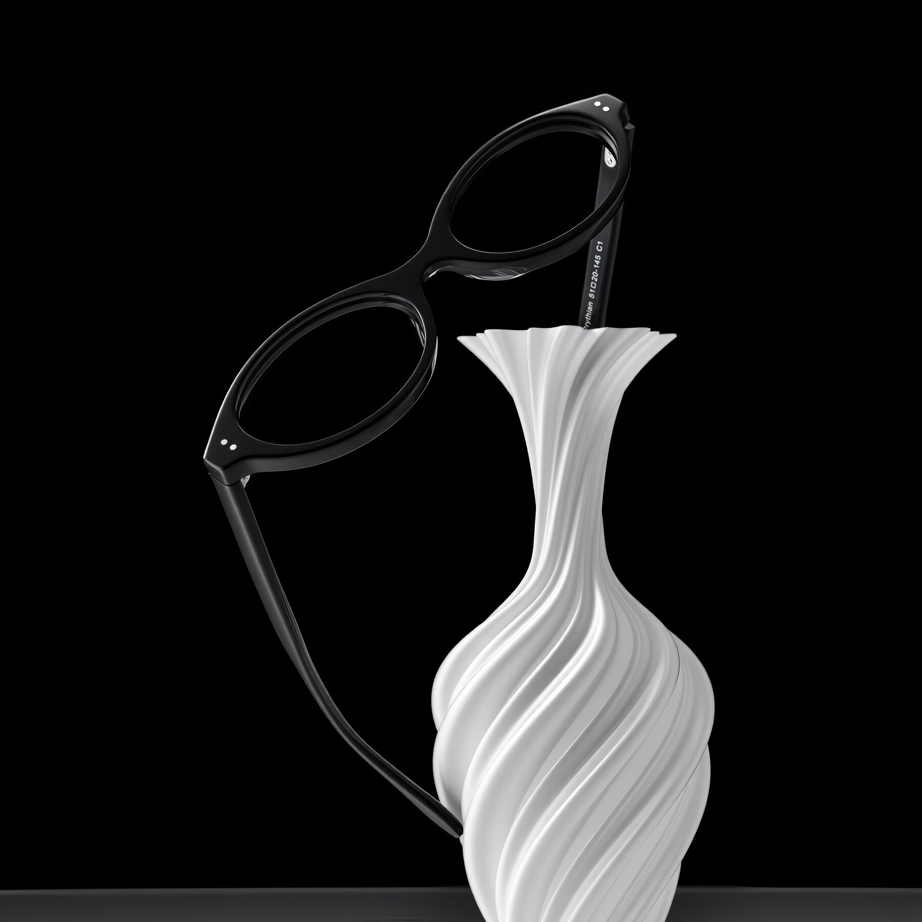 Lifestyle photography #1 of Prythian in Black with Clear Reading Eyeglass Lenses