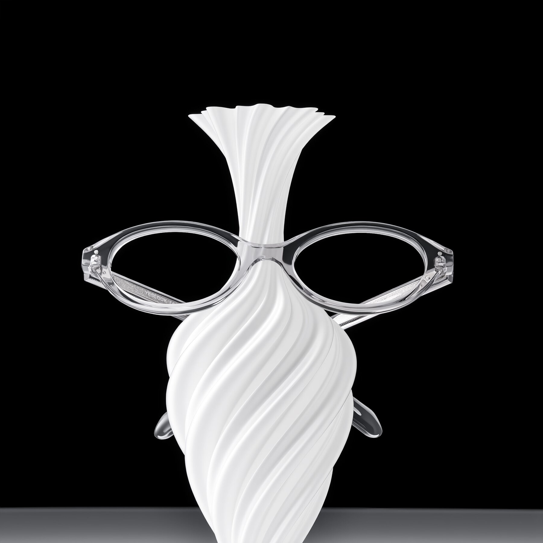 Lifestyle photography #1 of Prythian in Transparent Gray with Clear Eyeglass Lenses